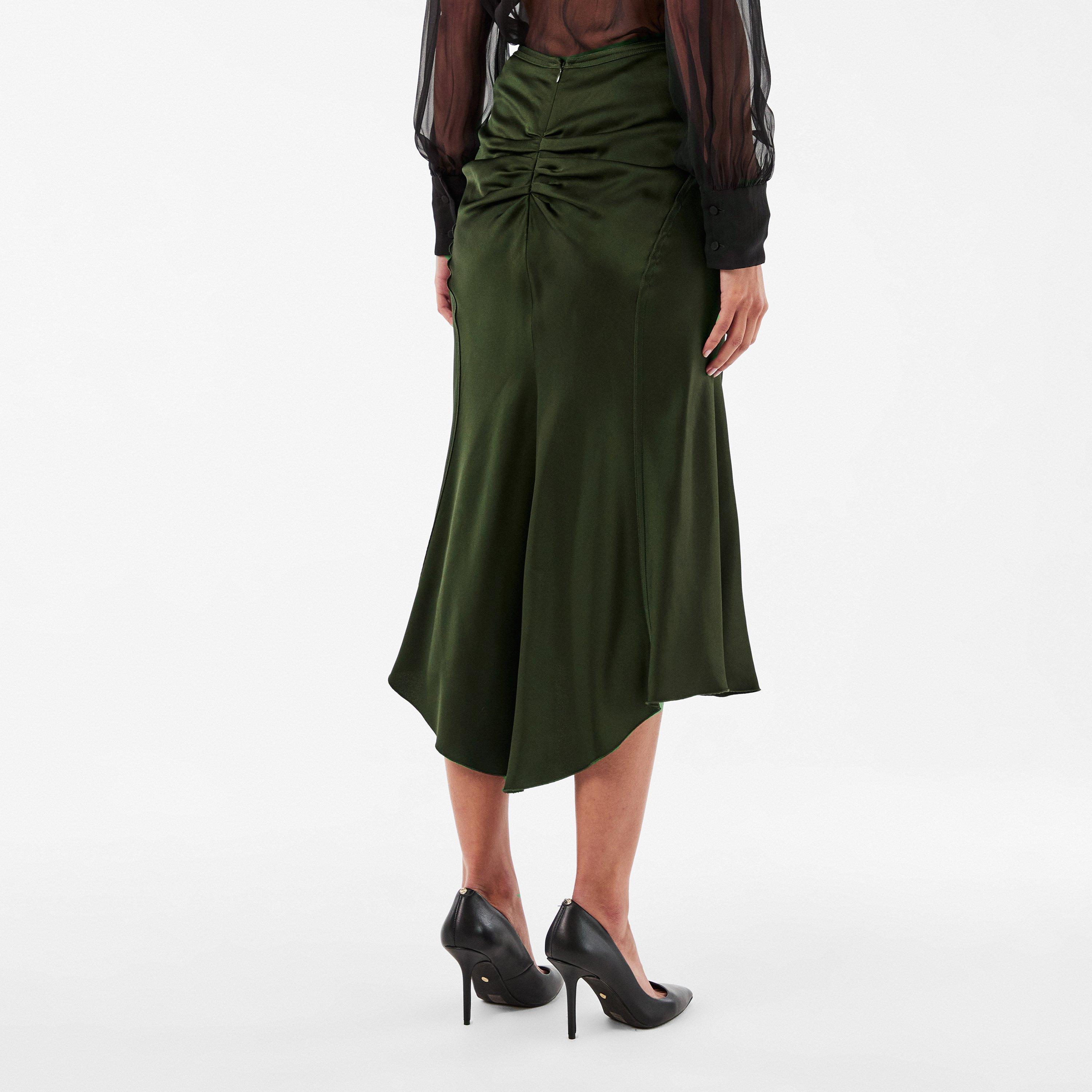 Dark Olive - Victoria Beckham - Women's Midi Skirt - 4