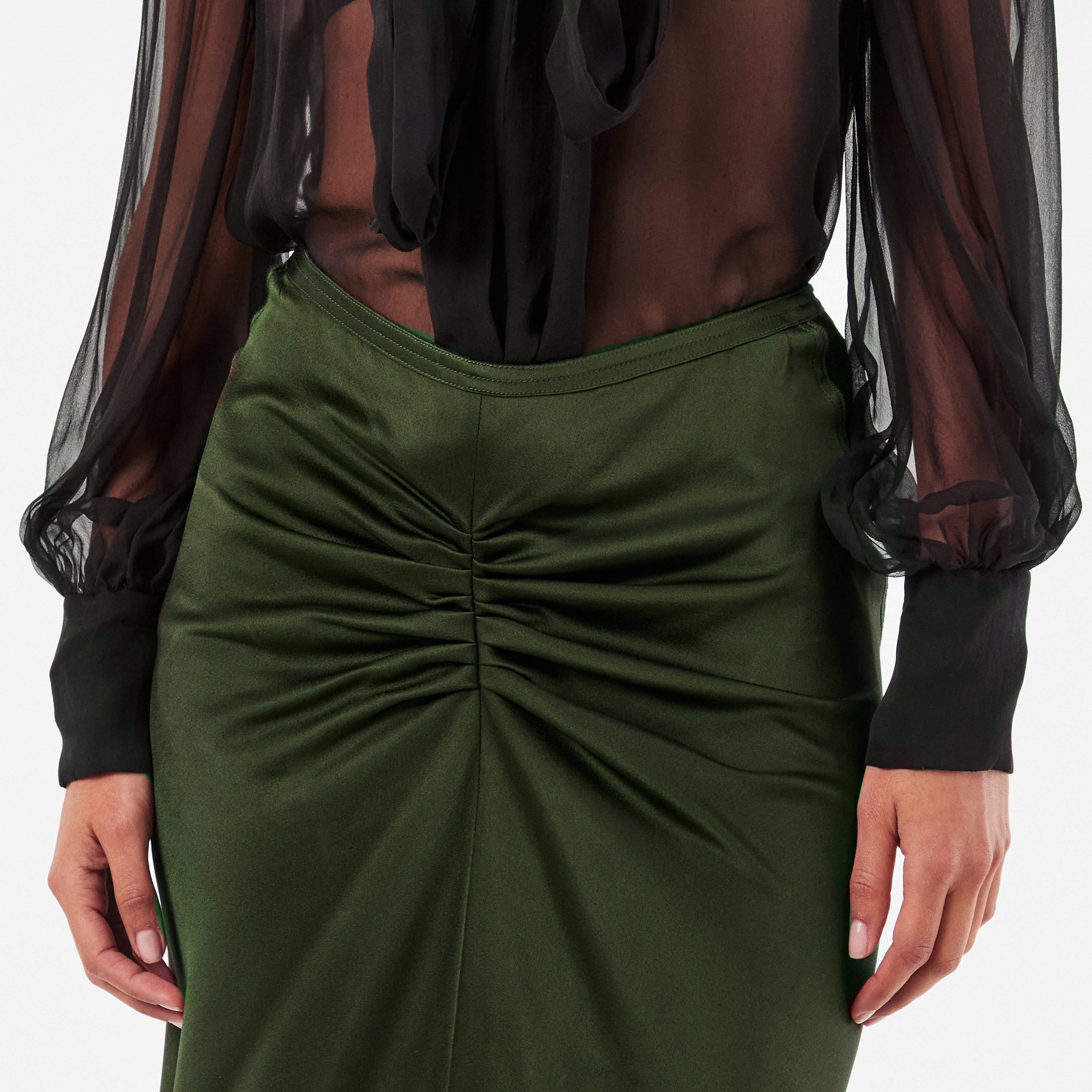 Dark Olive - Victoria Beckham - Women's Midi Skirt - 5