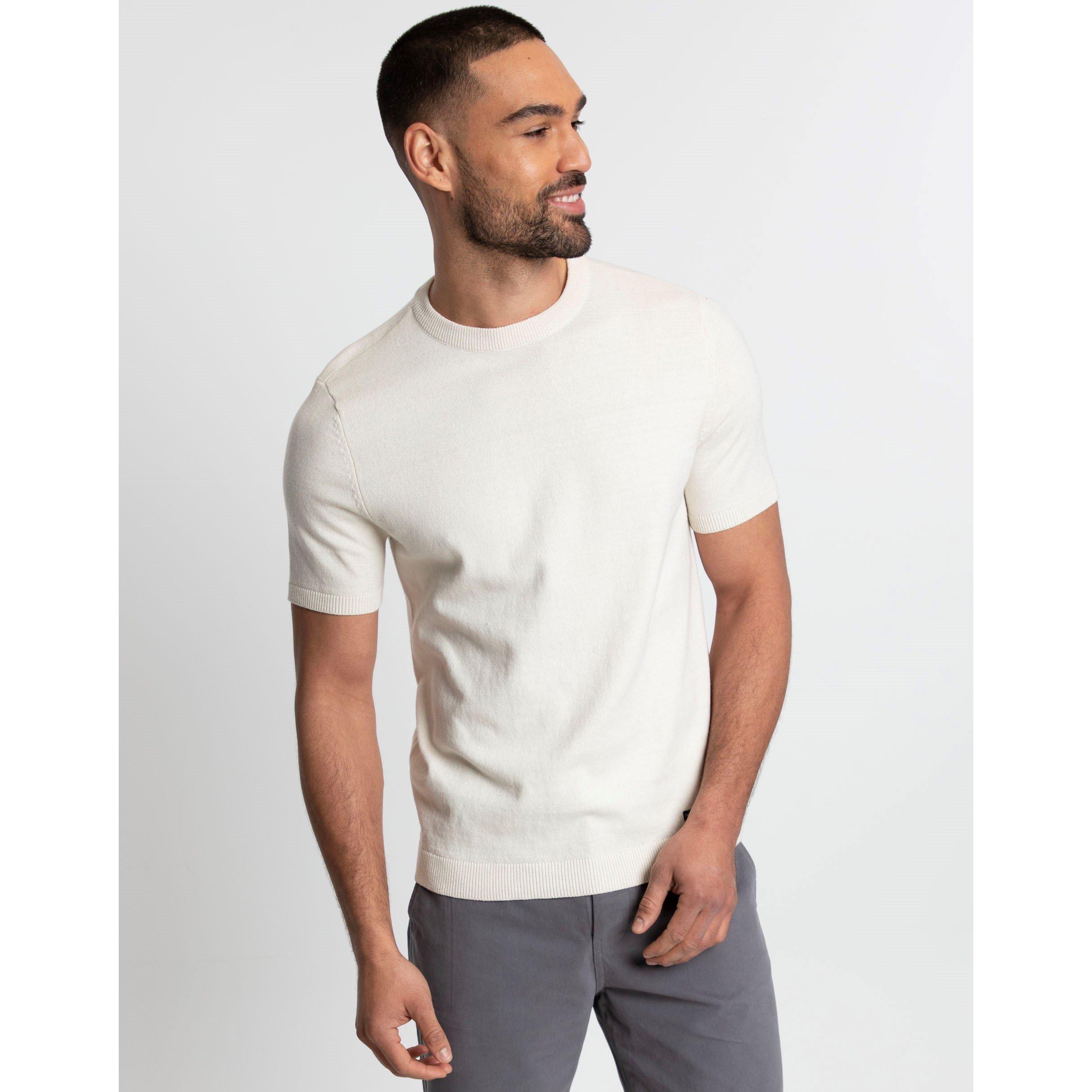Threadbare Men's Davenfield Knitted T-Shirt - Ecru - X Large