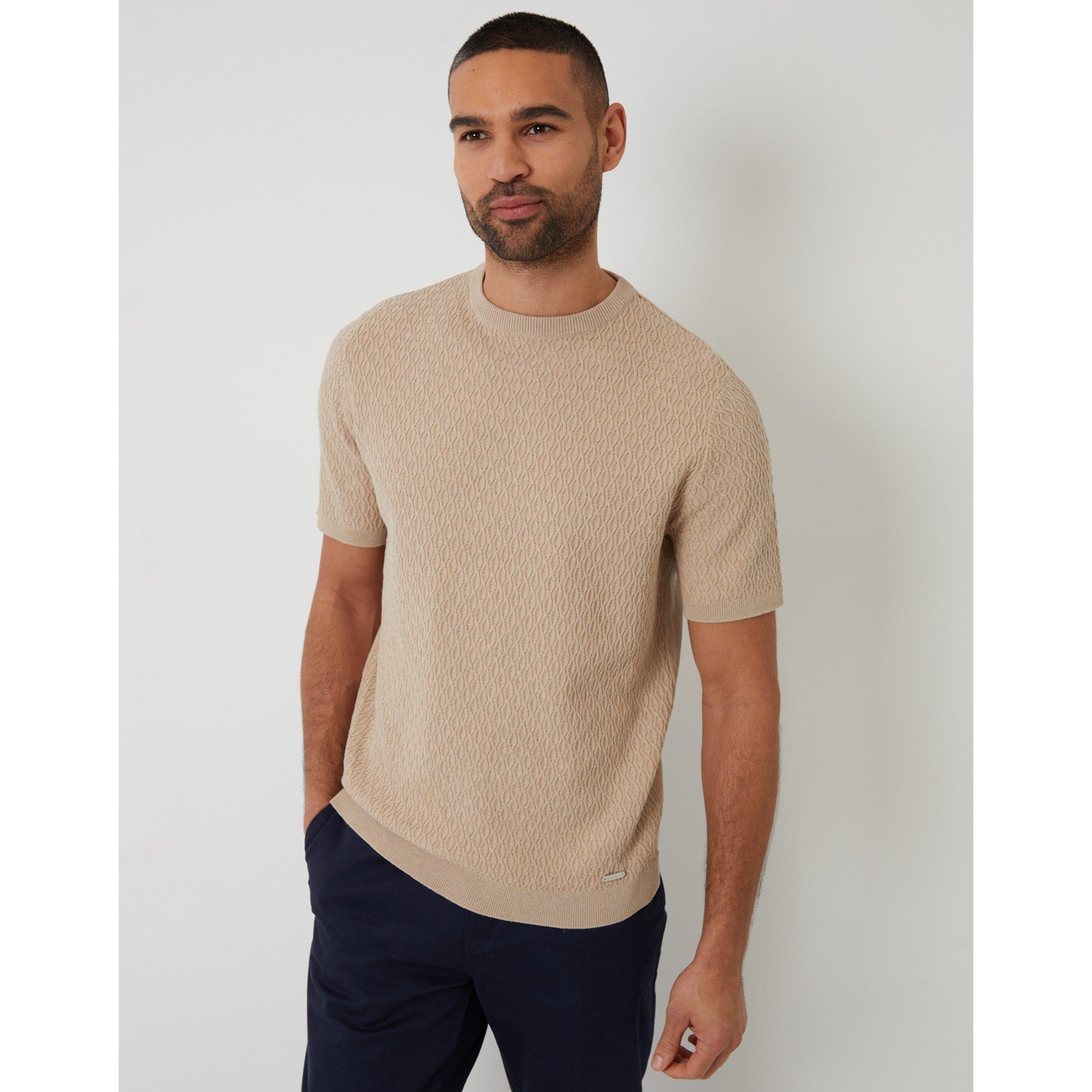 Threadbare Men's Knitted T-Shirt - Beige - 2X Large