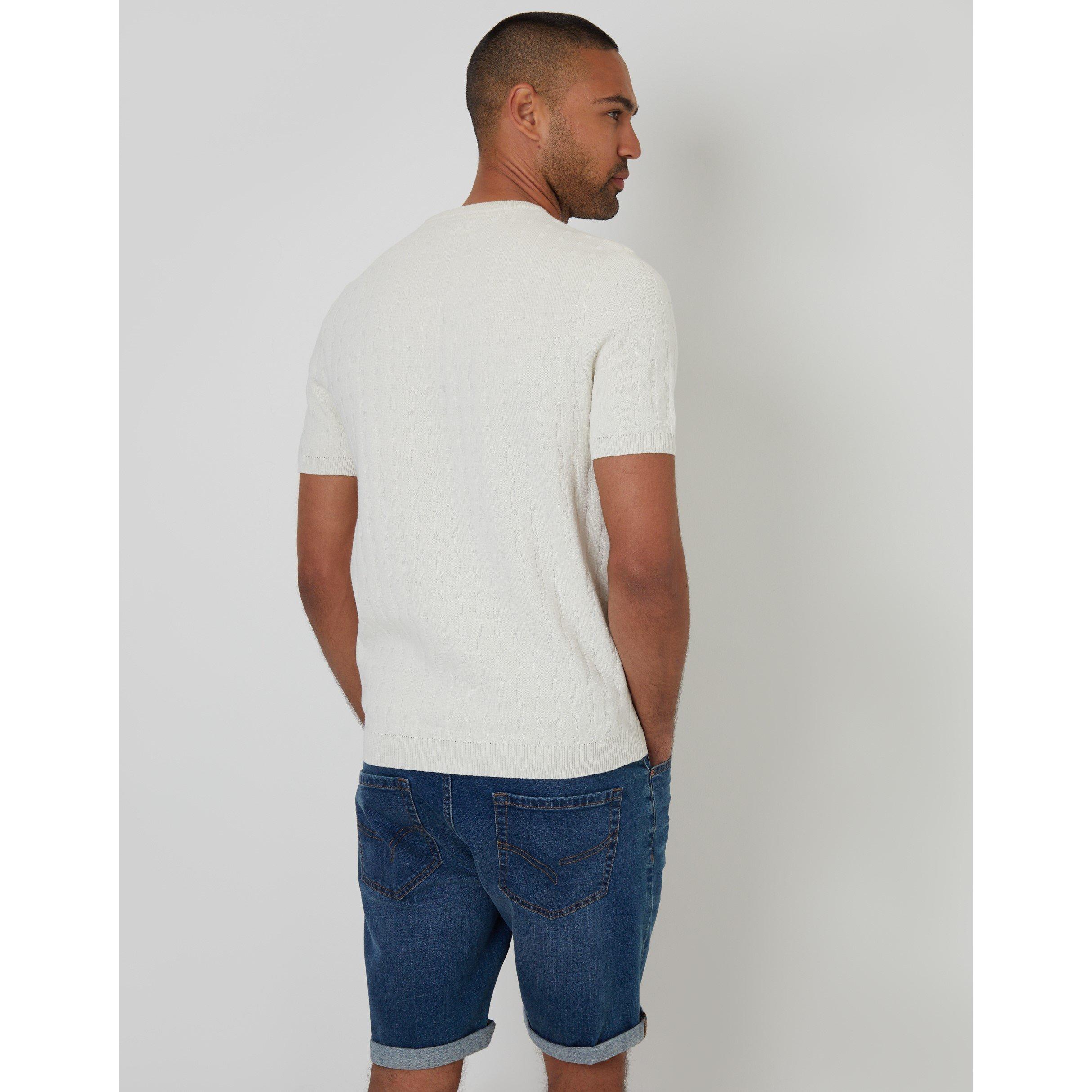 Ecru - Threadbare - Knitted Breathable T-Shirt - 3