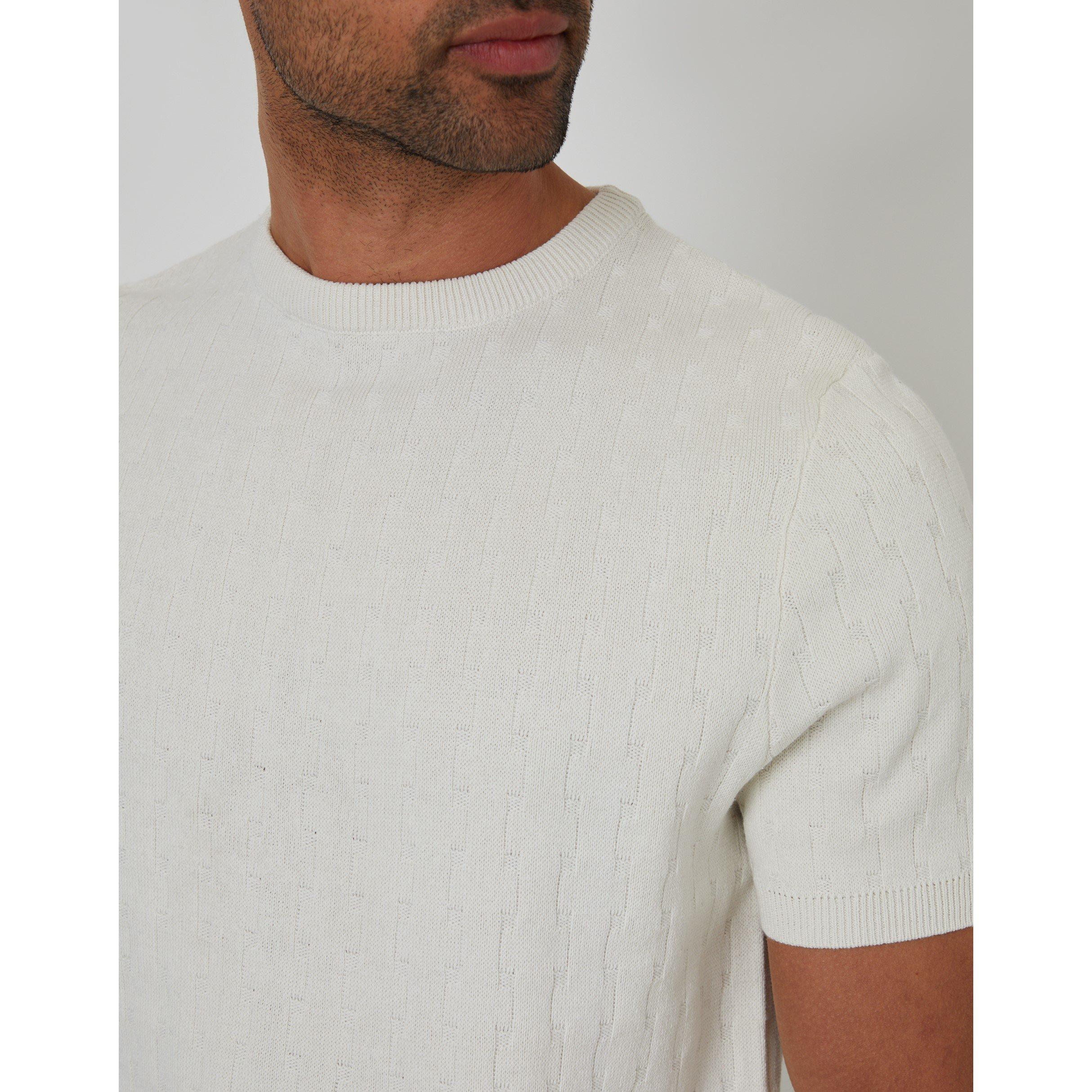 Ecru - Threadbare - Knitted Breathable T-Shirt - 4