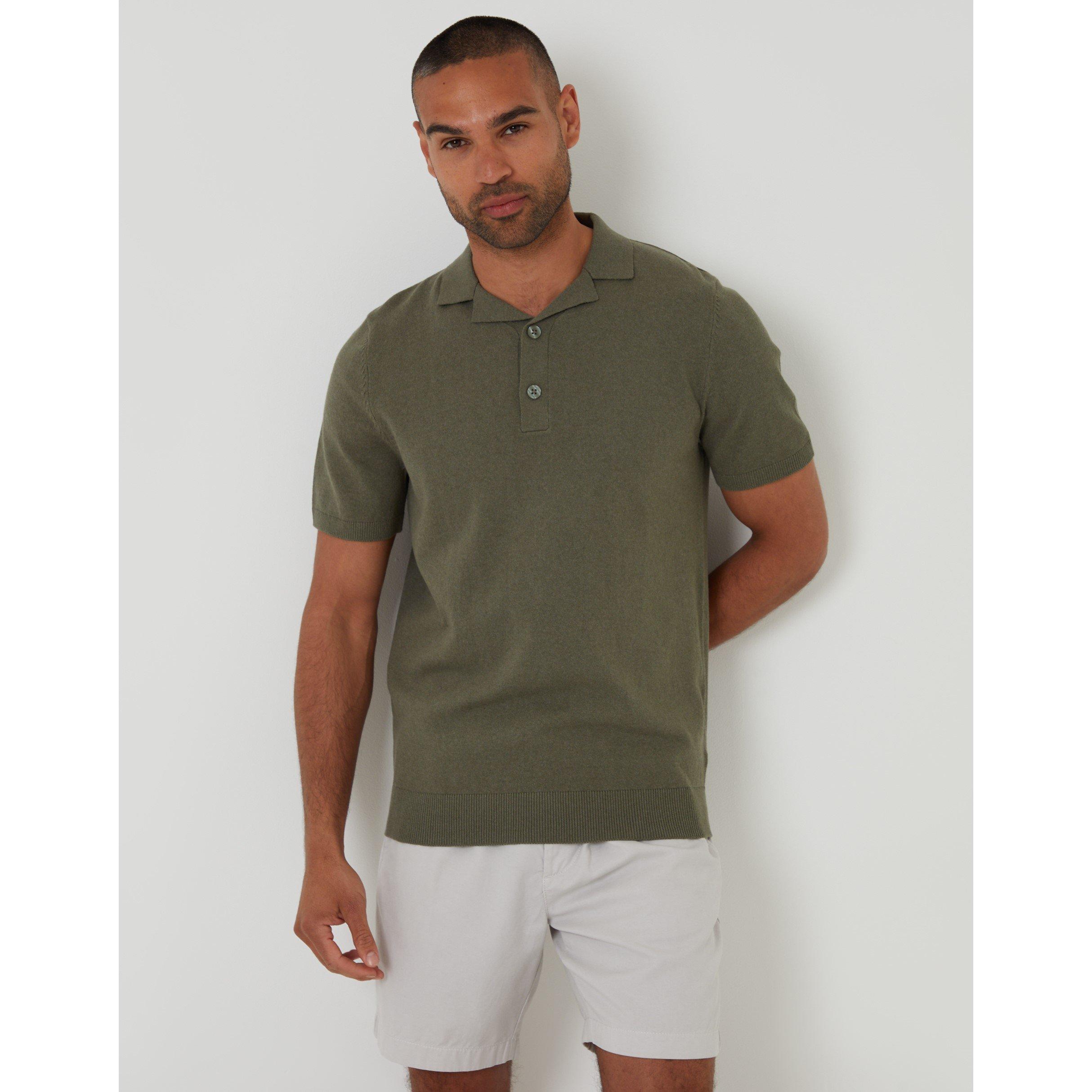 Threadbare Men's Polo Alwin Knitted Top - Dk Sage - Medium