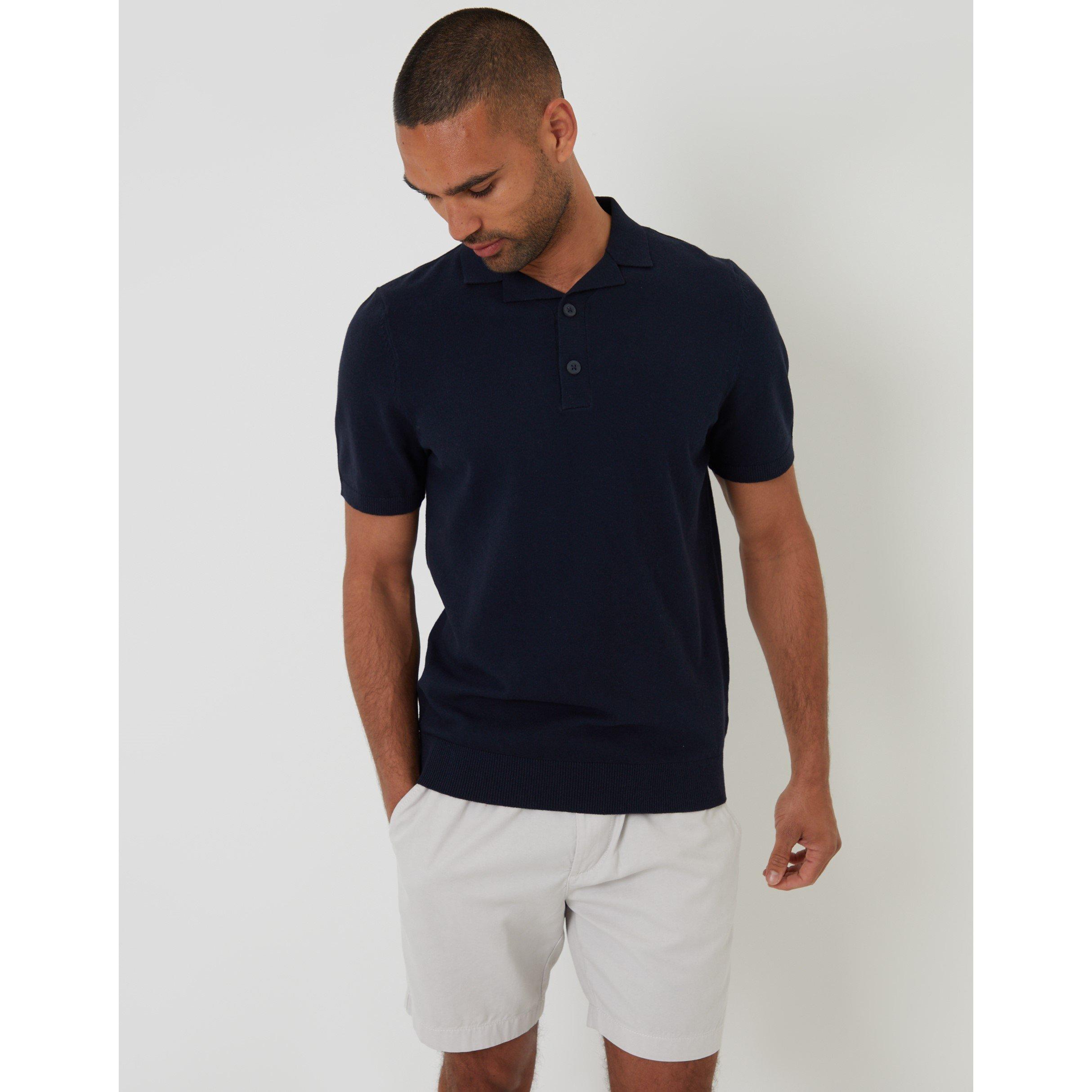 Threadbare Men's Polo Alwin Knitted Top - Navy - Small