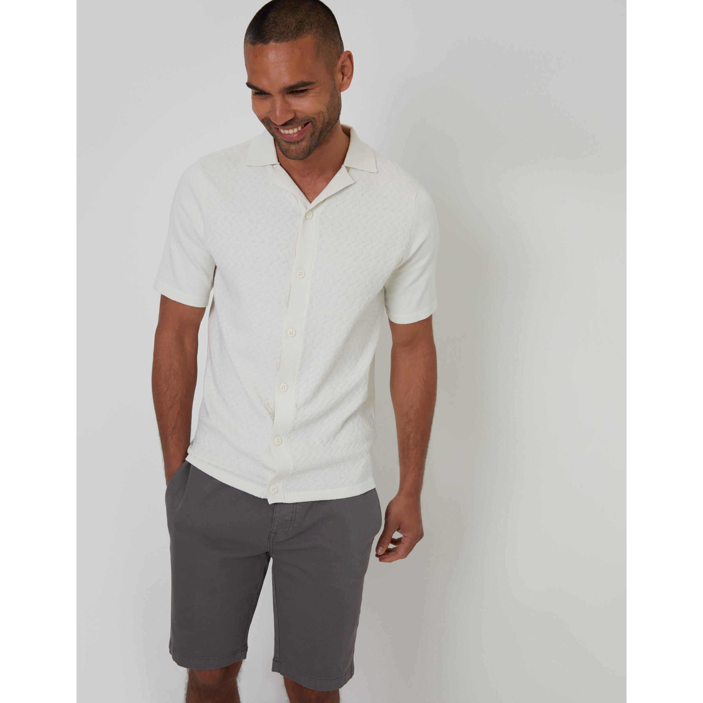 Ecru - Threadbare - Men's Tweedale Knitted T-Shirt - 1
