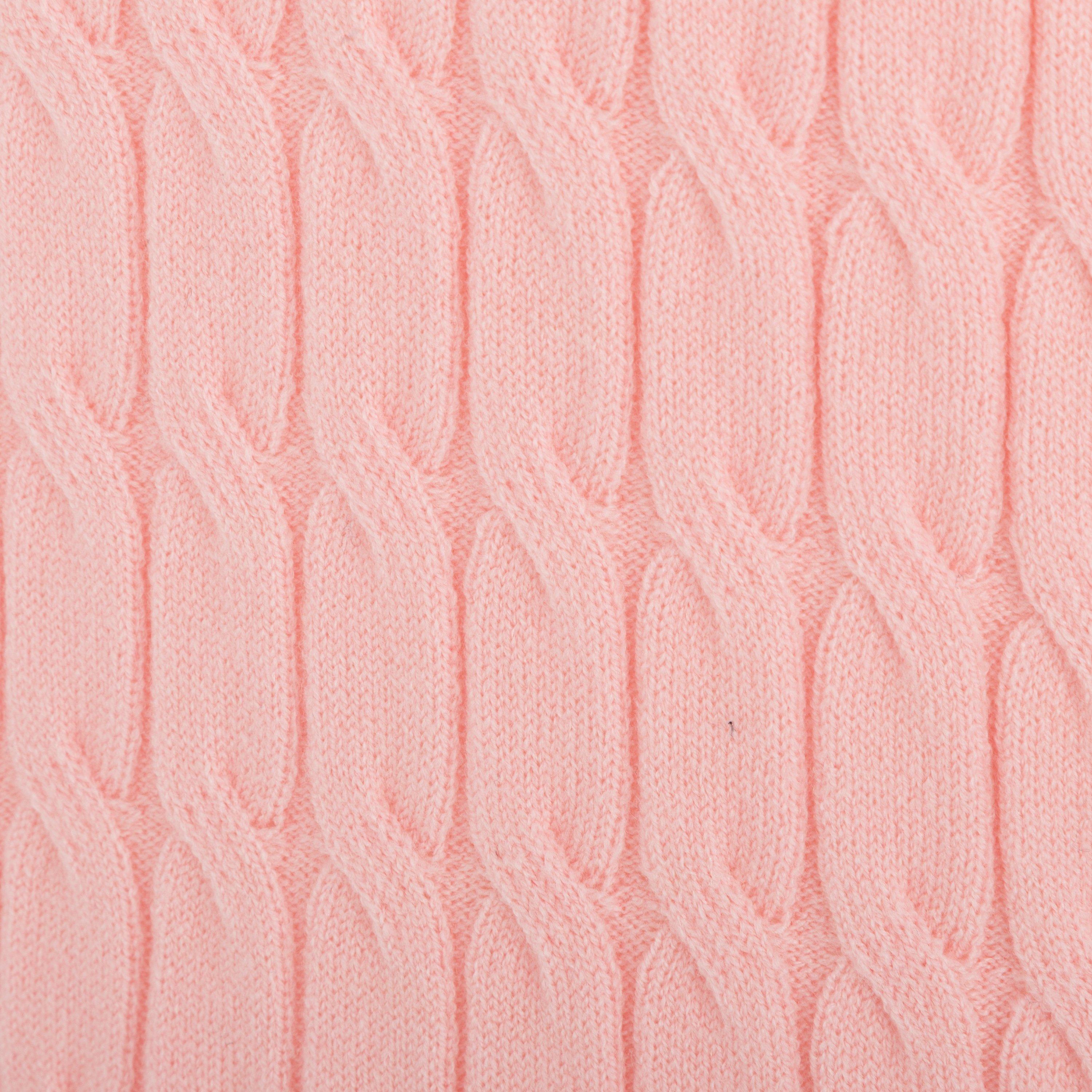 Pink - Miso - Long Sleeve Crew Neck Cable Knit Jumper - 4