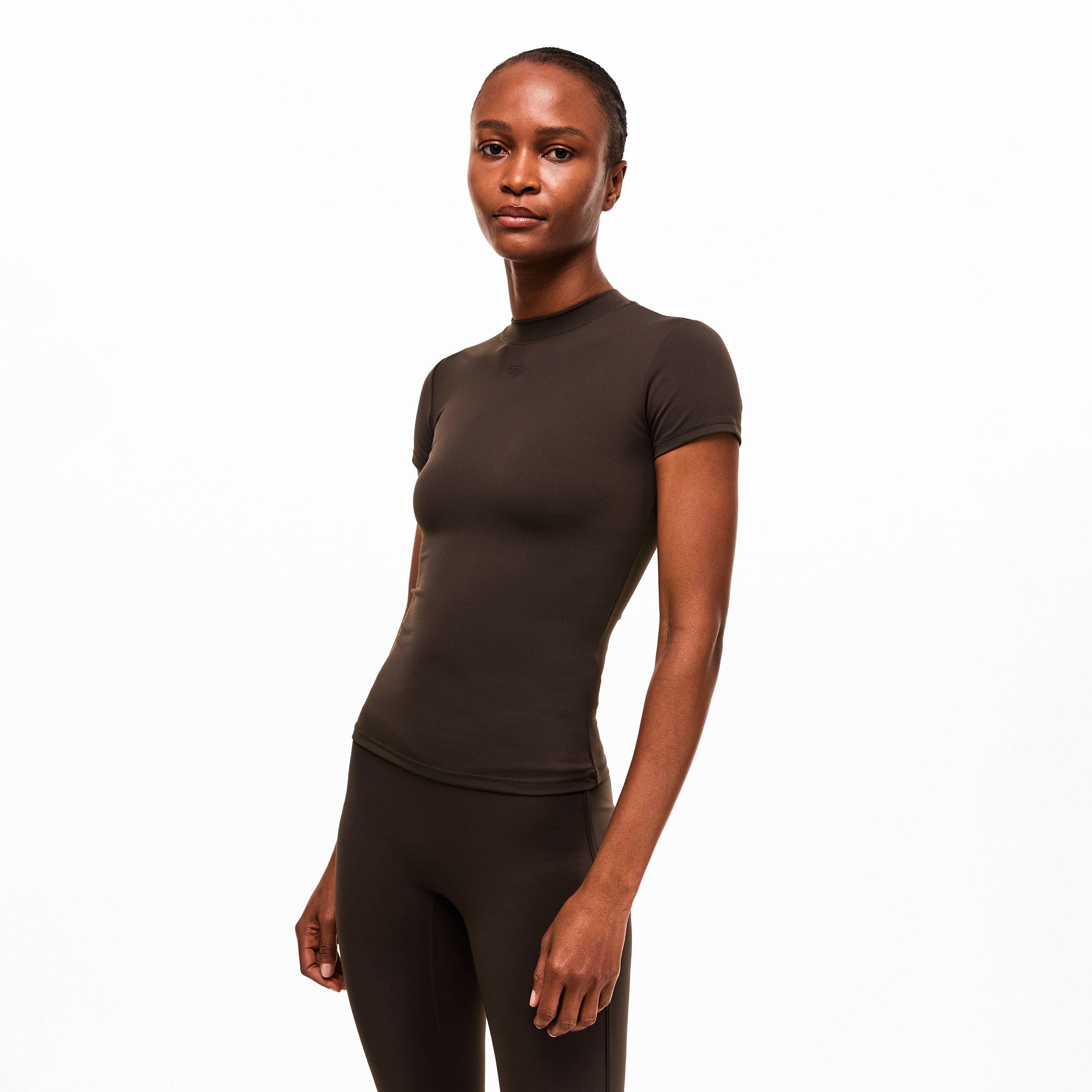 Chocolate - The Couture Club - Womens Sculpting Stretch Emblem Baby T-Shirt - 3