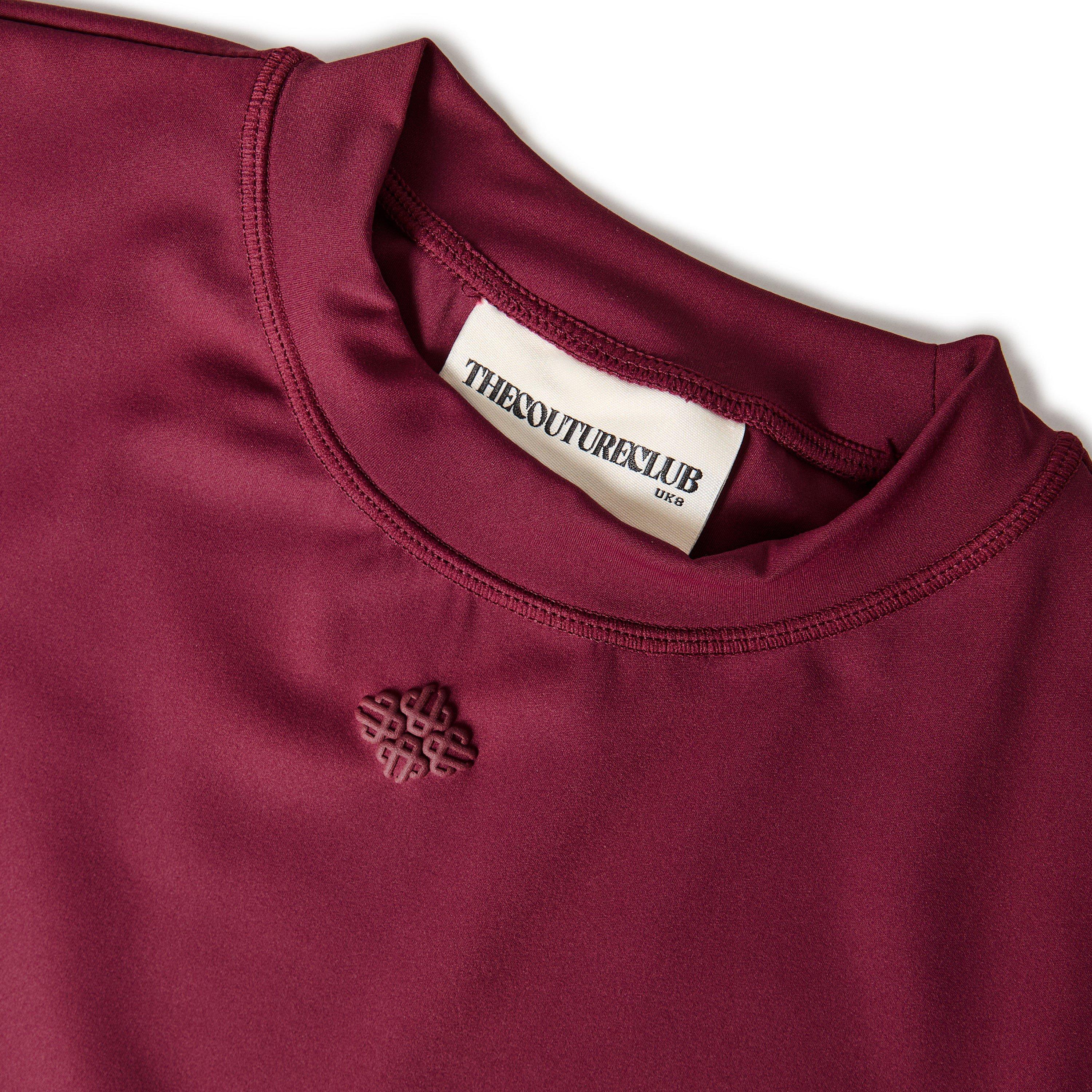 Burgundy - The Couture Club - Womens Sculpting Stretch Emblem Baby T-Shirt - 5