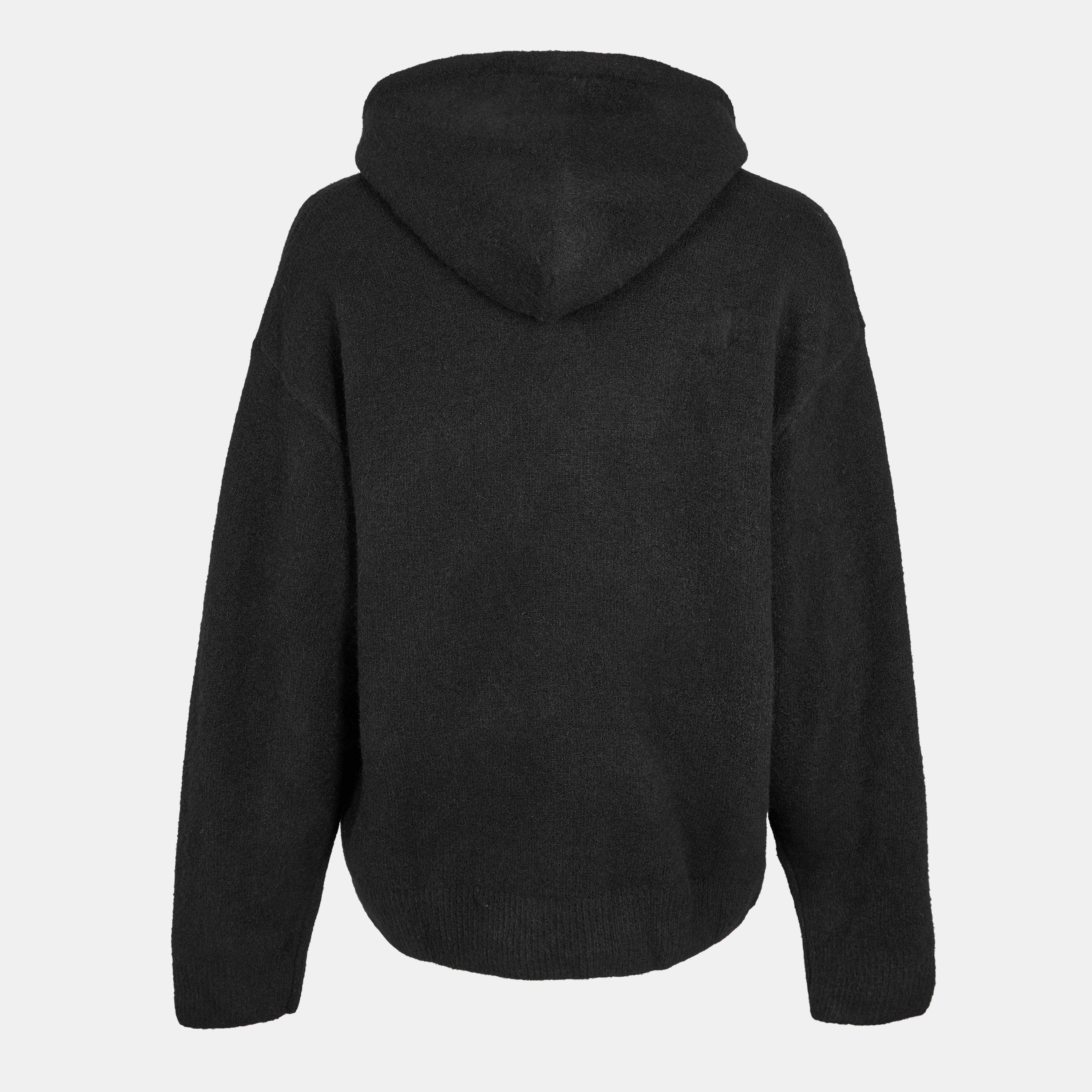 Black - The Couture Club - Mens Fluffy Knit Zip Hoodie - 2