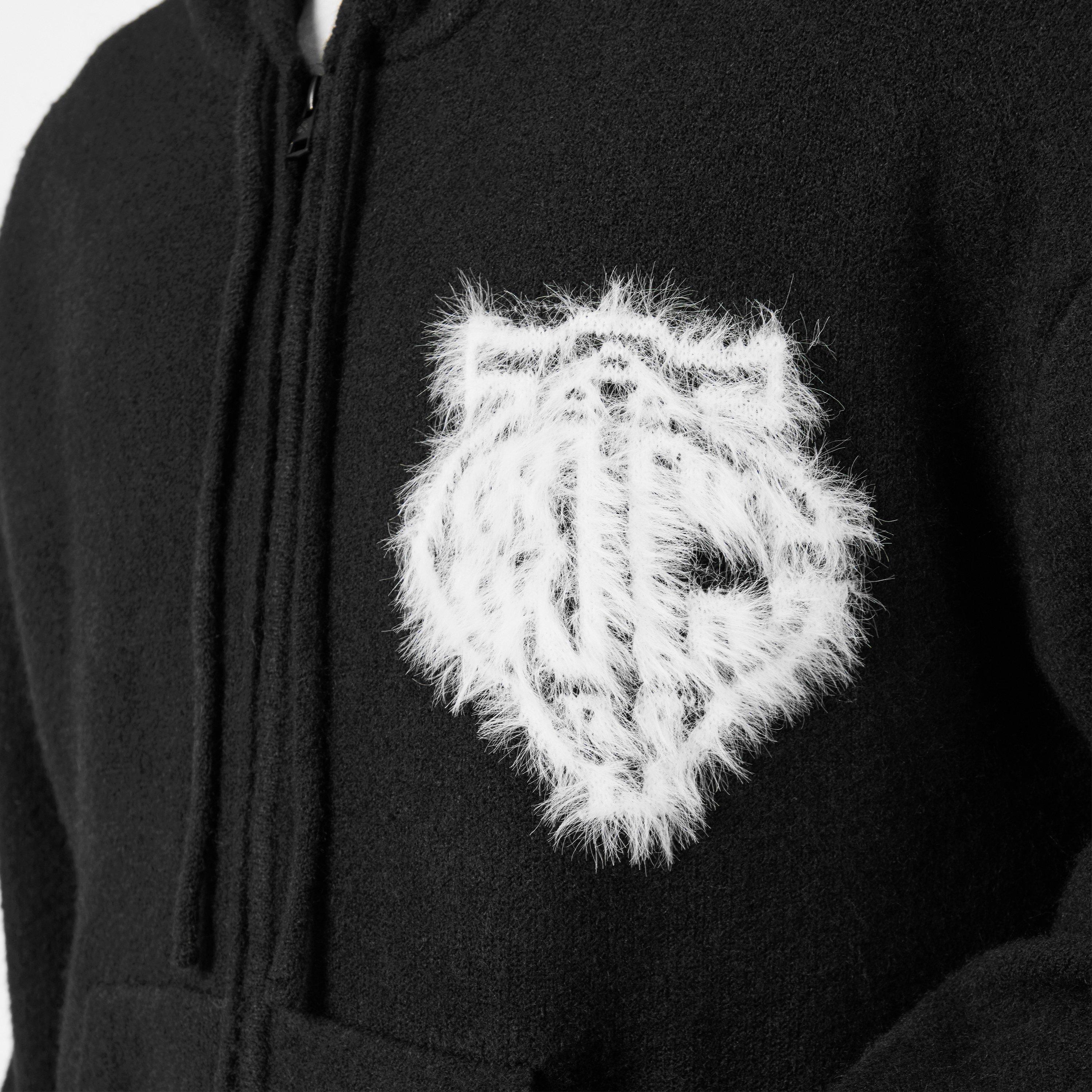 Black - The Couture Club - Mens Fluffy Knit Zip Hoodie - 5