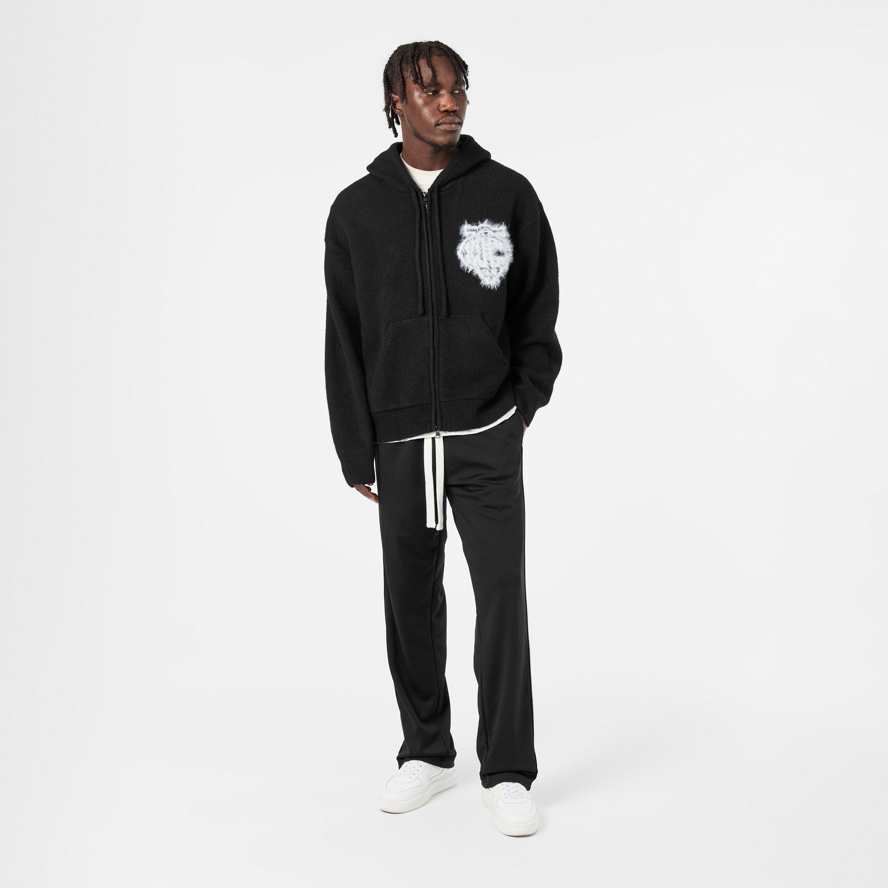 Black - The Couture Club - Mens Fluffy Knit Zip Hoodie - 6