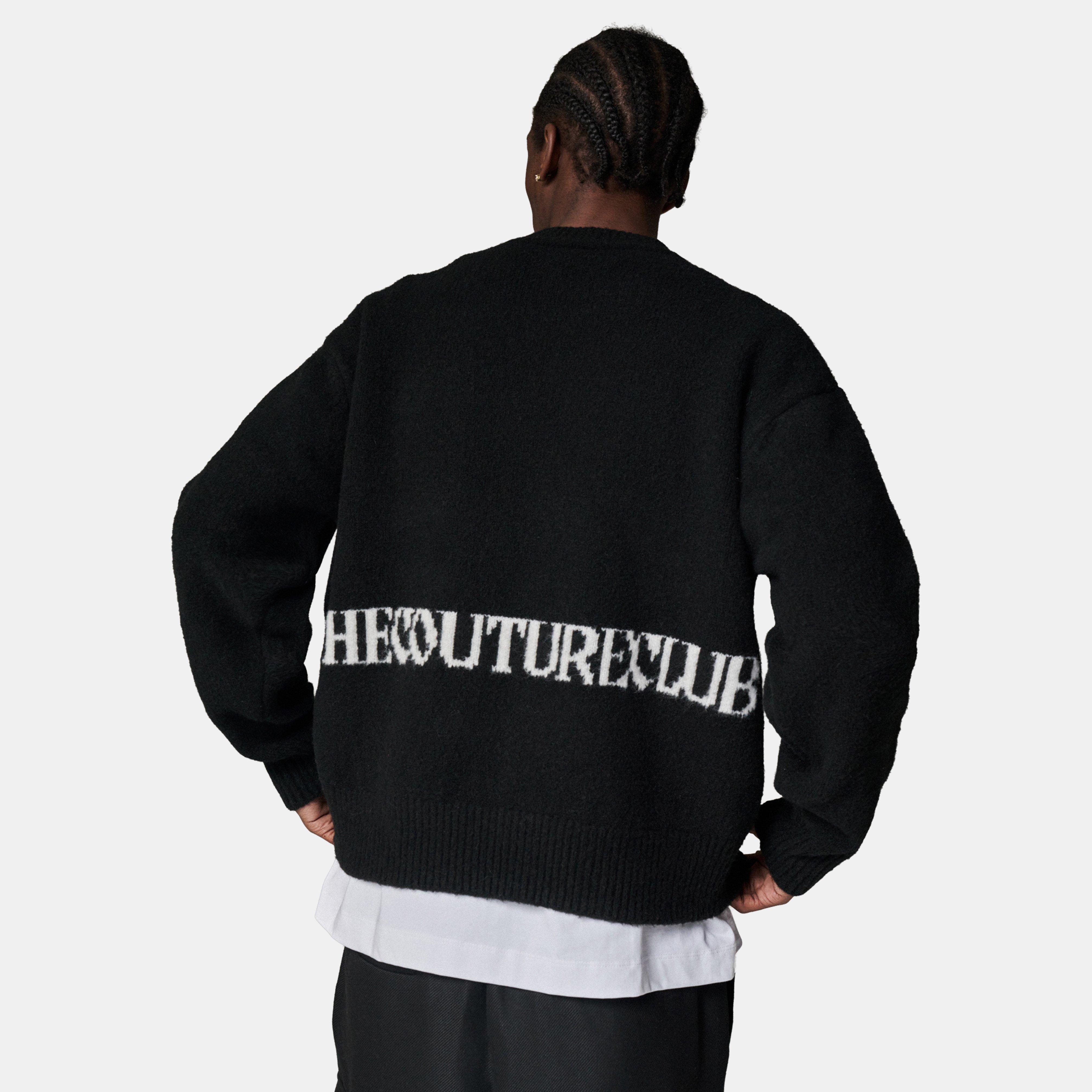 Black - The Couture Club - Mens Copyright Brushed Knit Jumper - 3