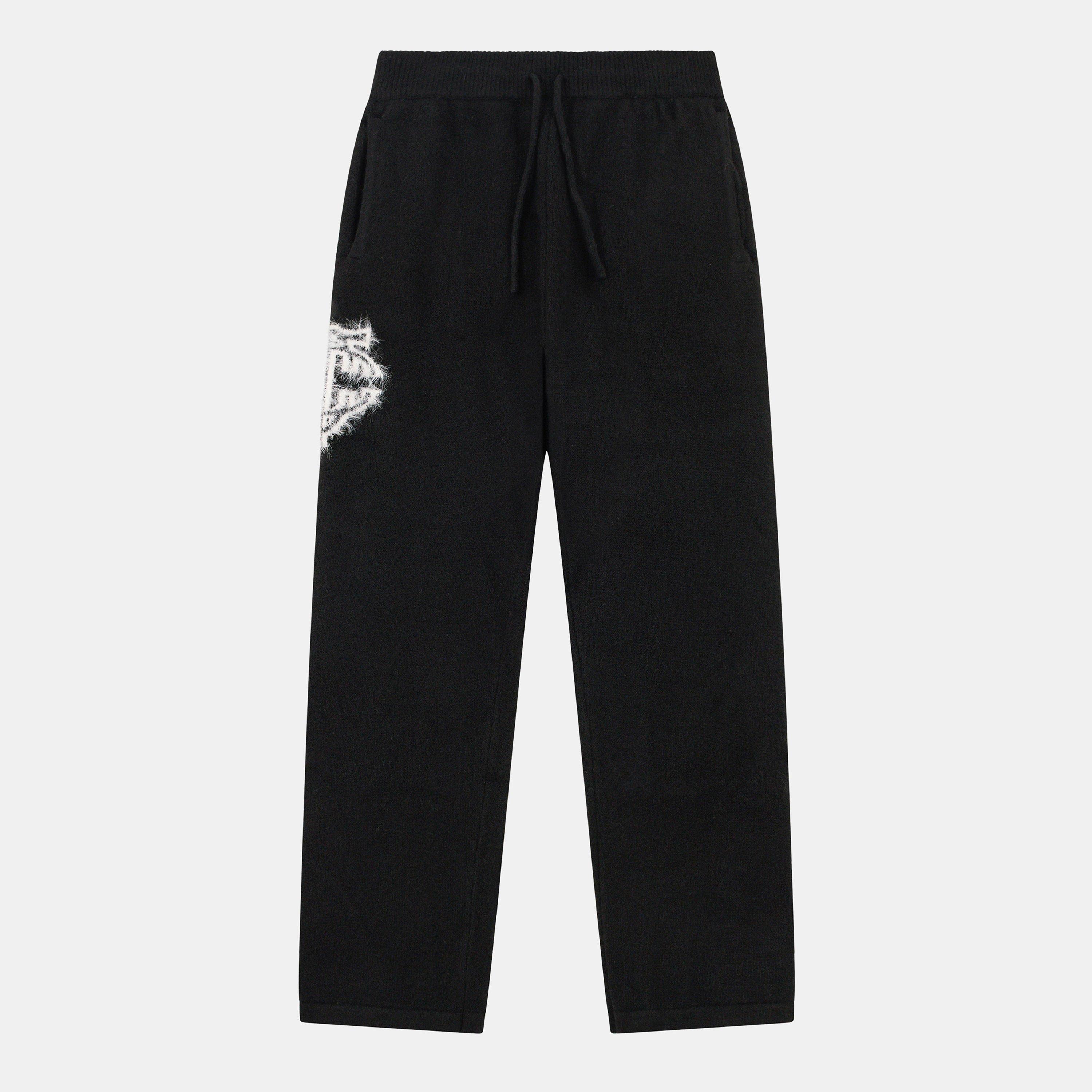 Black - The Couture Club - Mens Fluffy Knit Joggers - 1