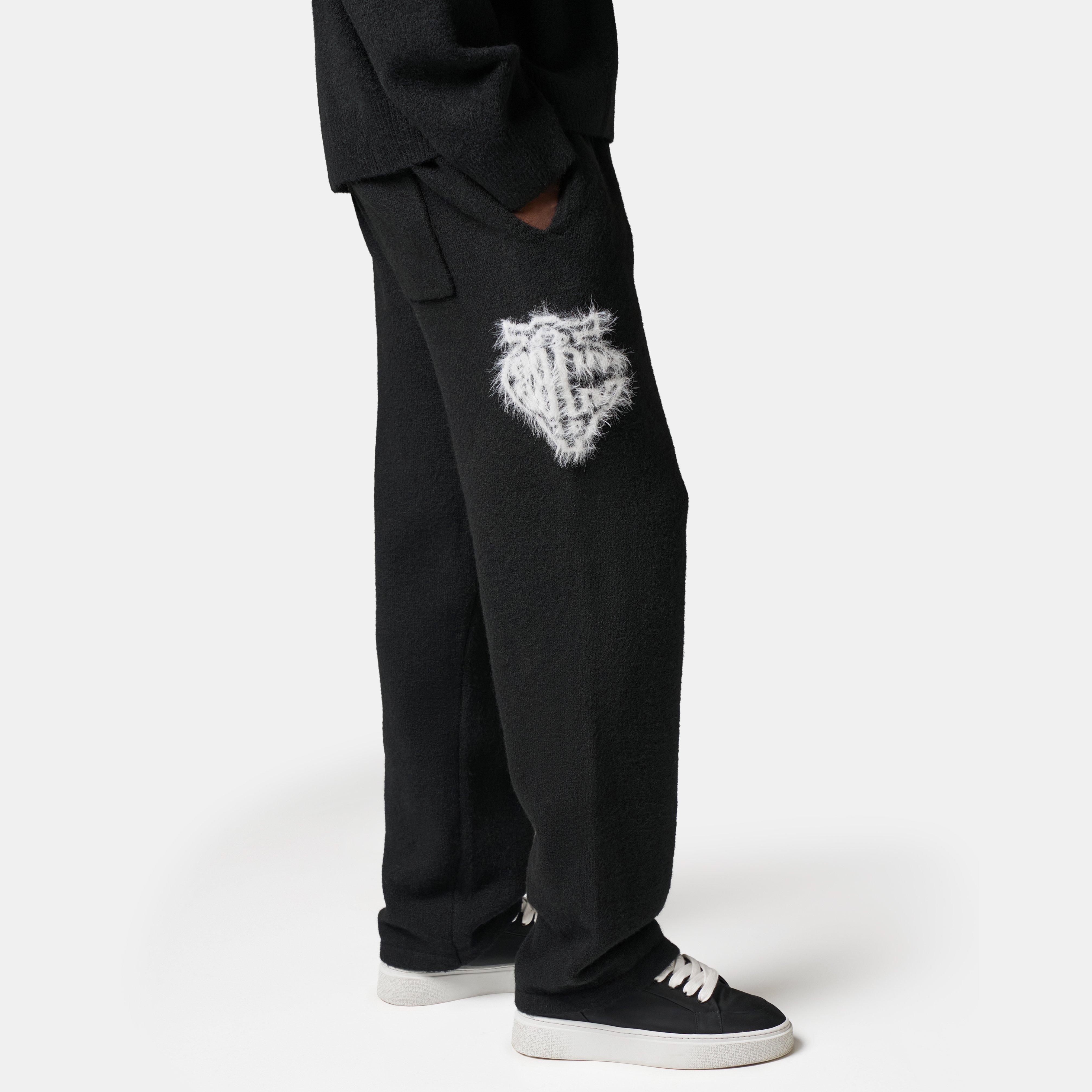 Black - The Couture Club - Mens Fluffy Knit Joggers - 4