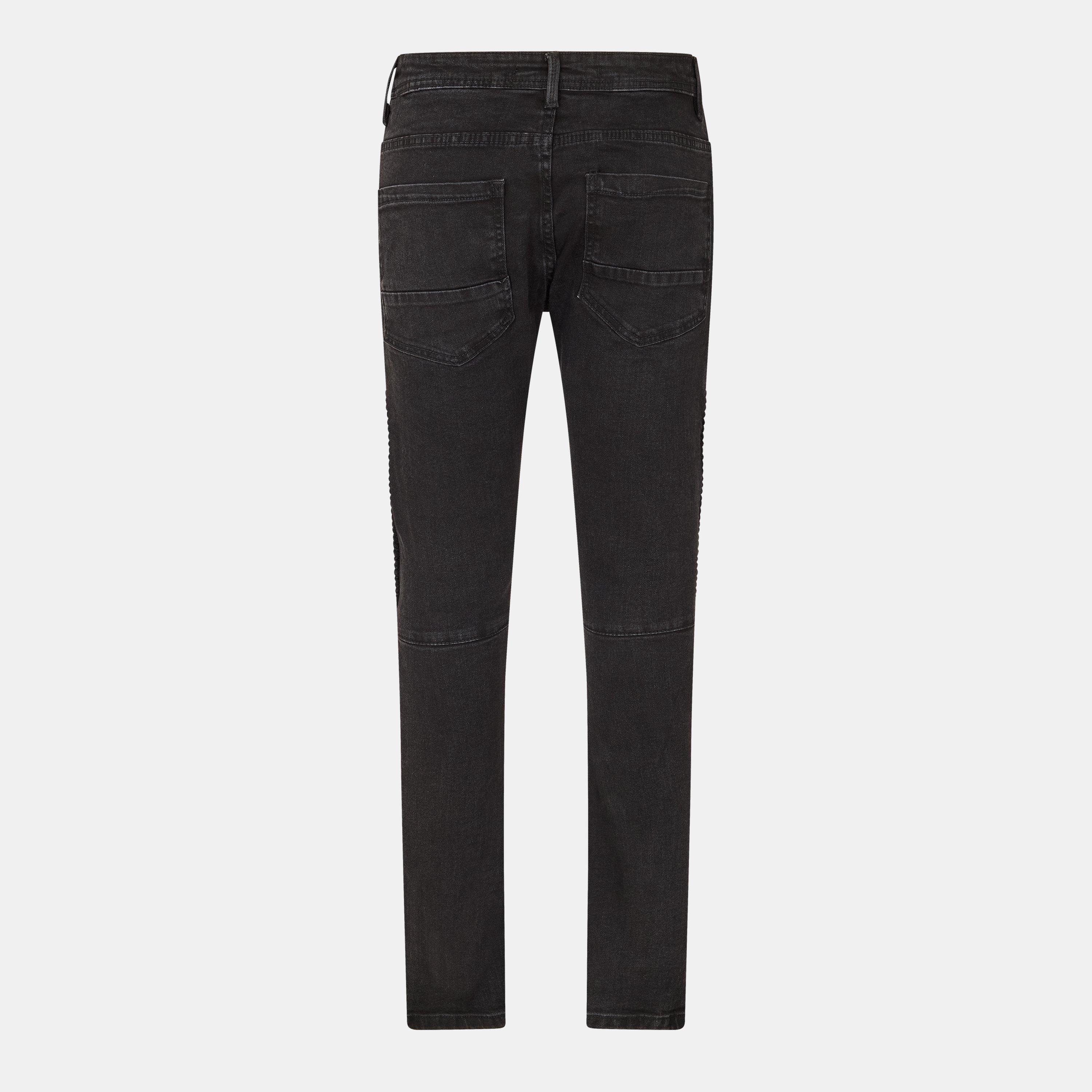 Charcoal - Brave Soul - Wash Biker Jeans - 2