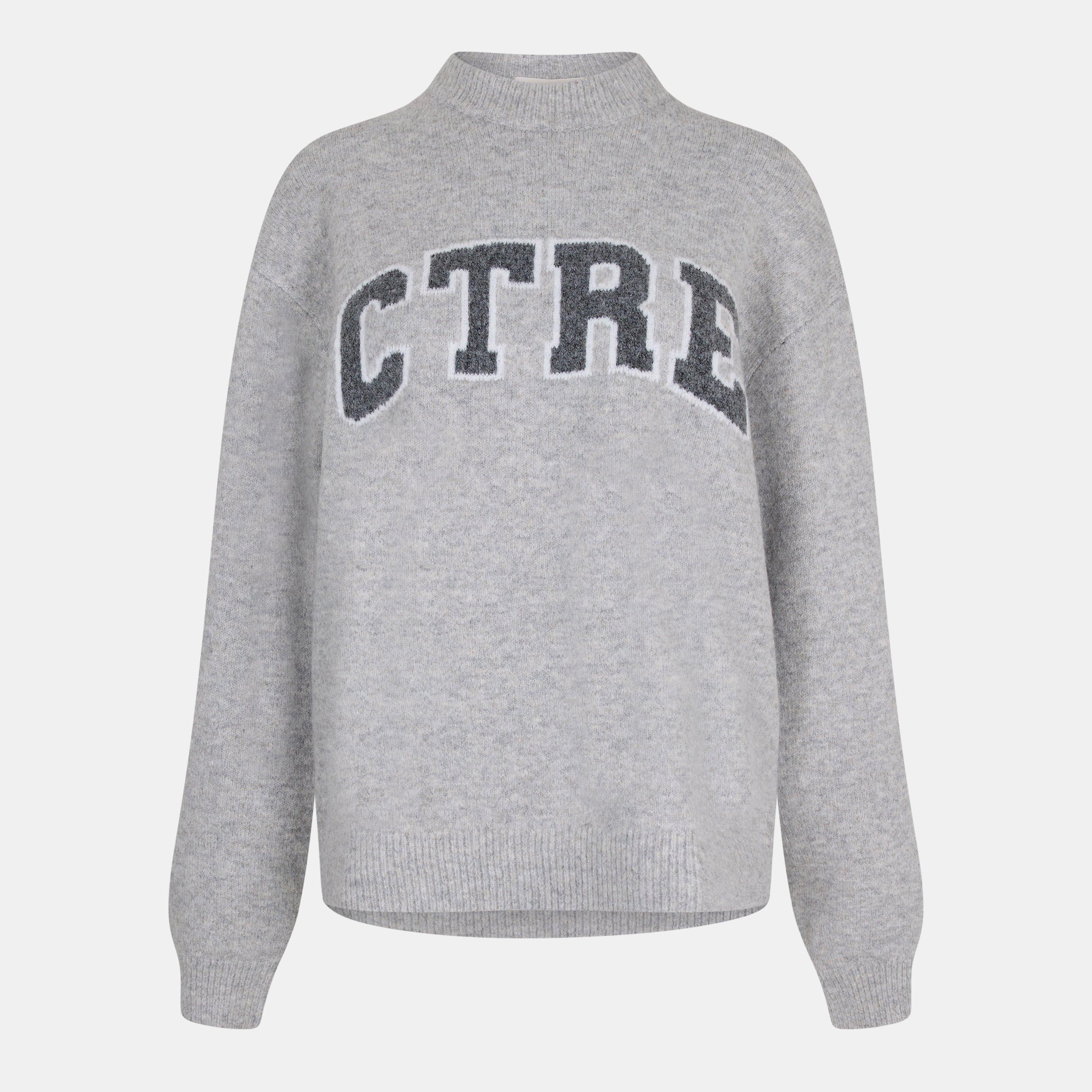 Grey - The Couture Club - Womens Knitted Sweatshirt - 1