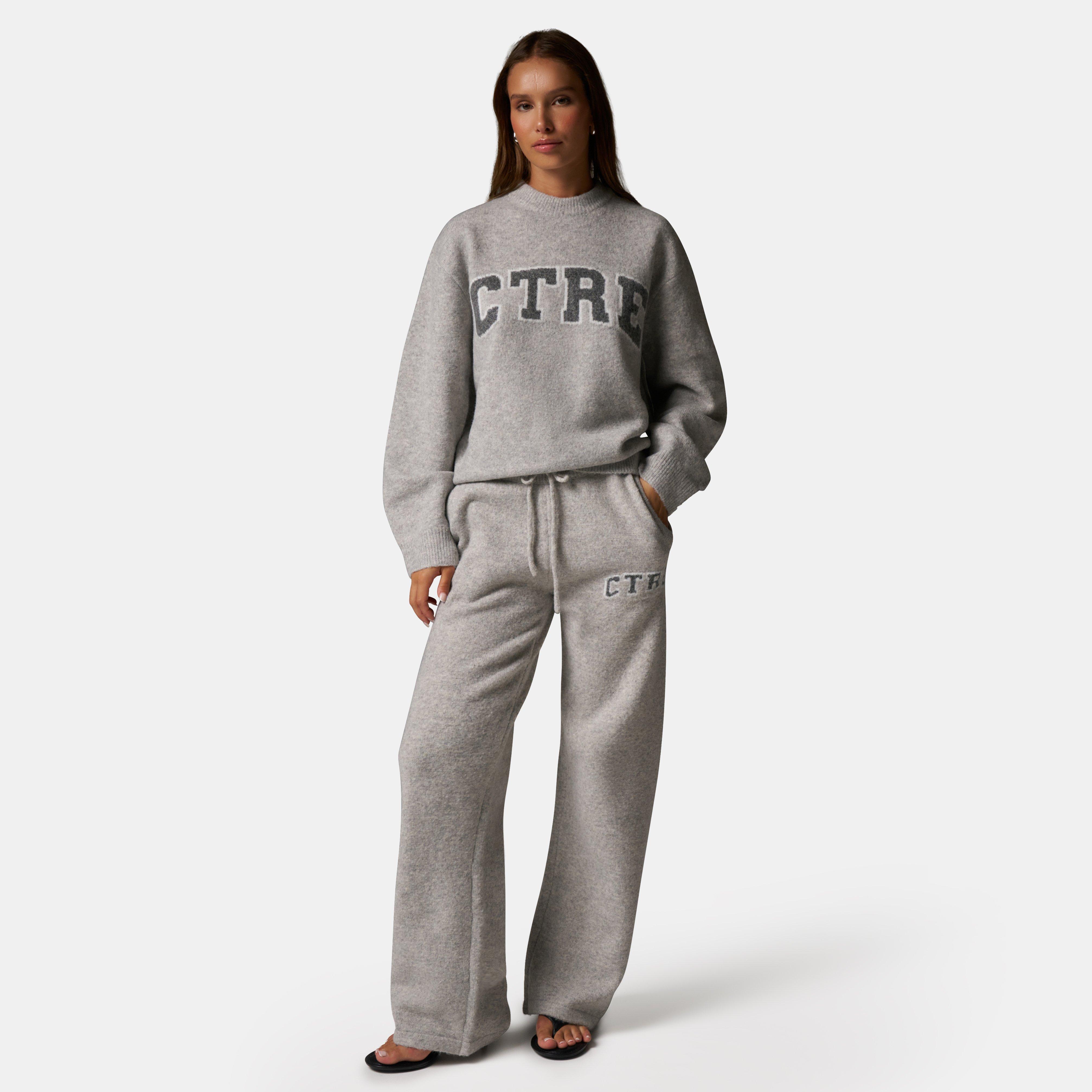 Grey - The Couture Club - Women's Large Knitted Crew Neck Jumper - 6