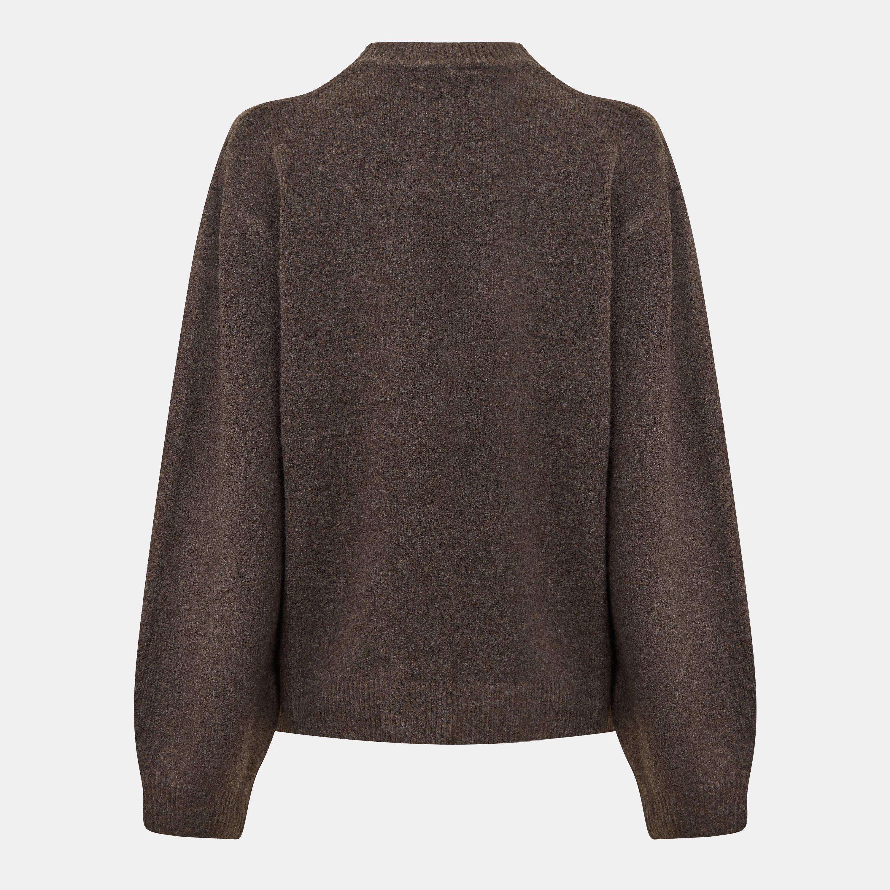 Brown - The Couture Club - Womens Knitted Sweatshirt - 2