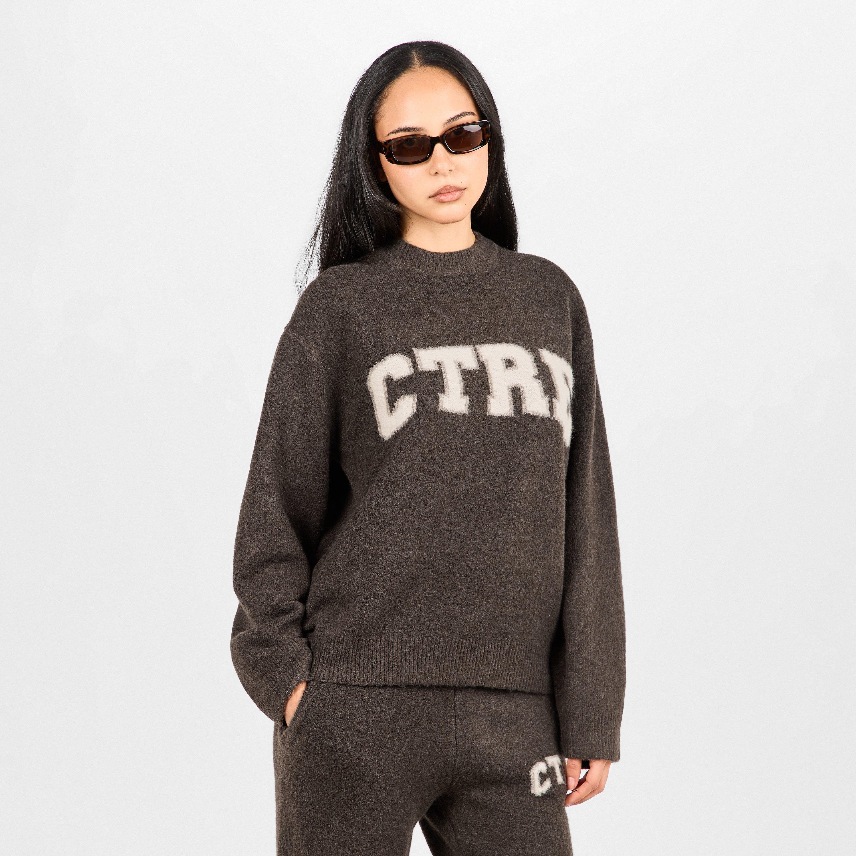 Brown - The Couture Club - Womens Knitted Sweatshirt - 3