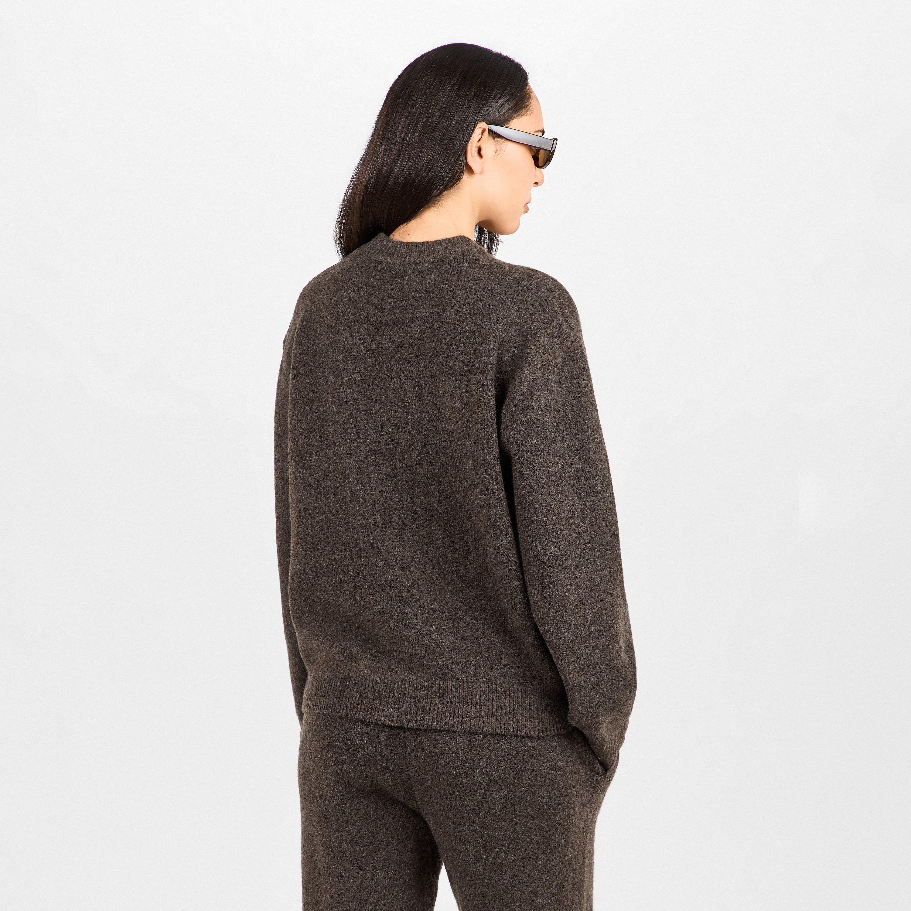 Brown - The Couture Club - Womens Knitted Sweatshirt - 4