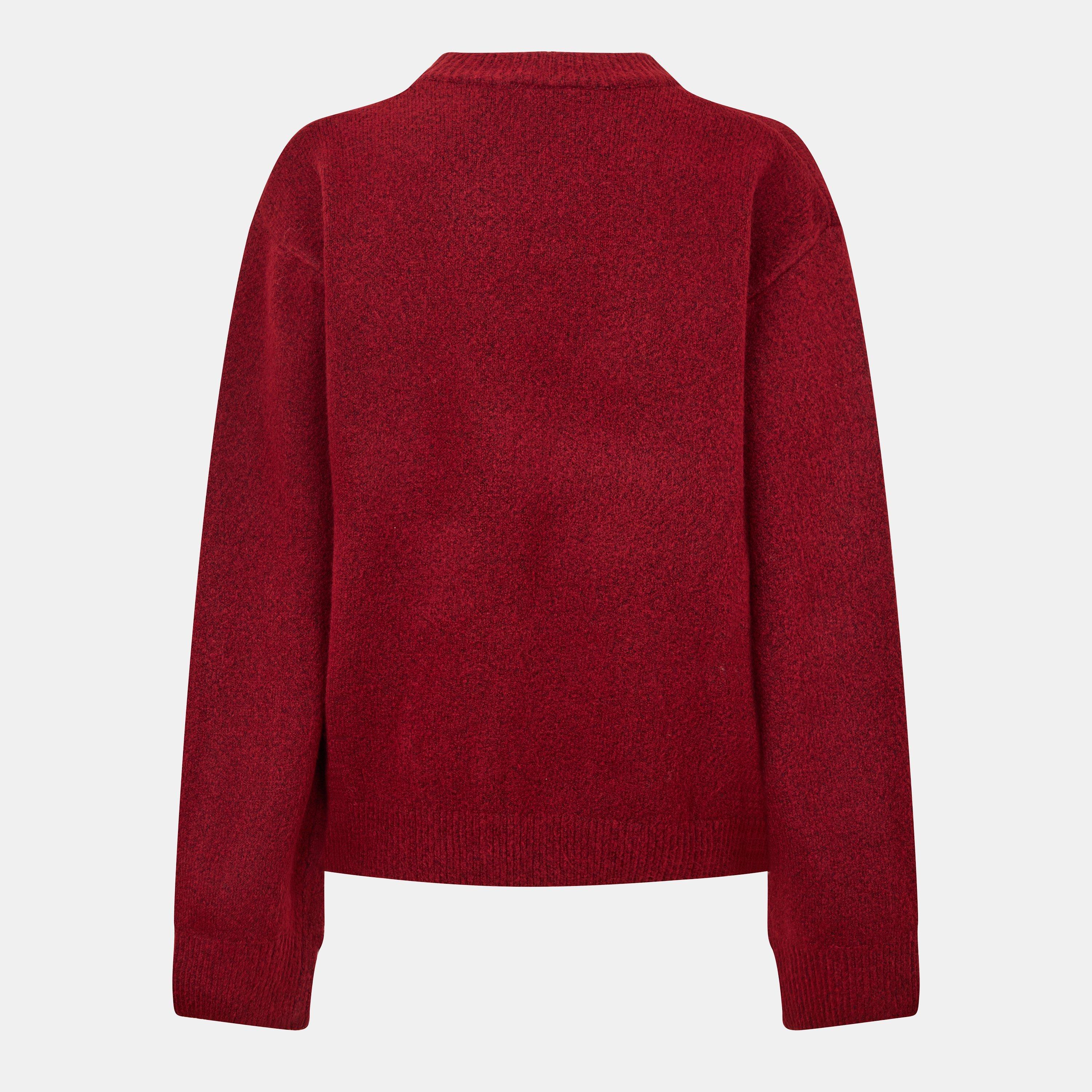Burgundy - The Couture Club - Womens Knitted Sweatshirt - 2