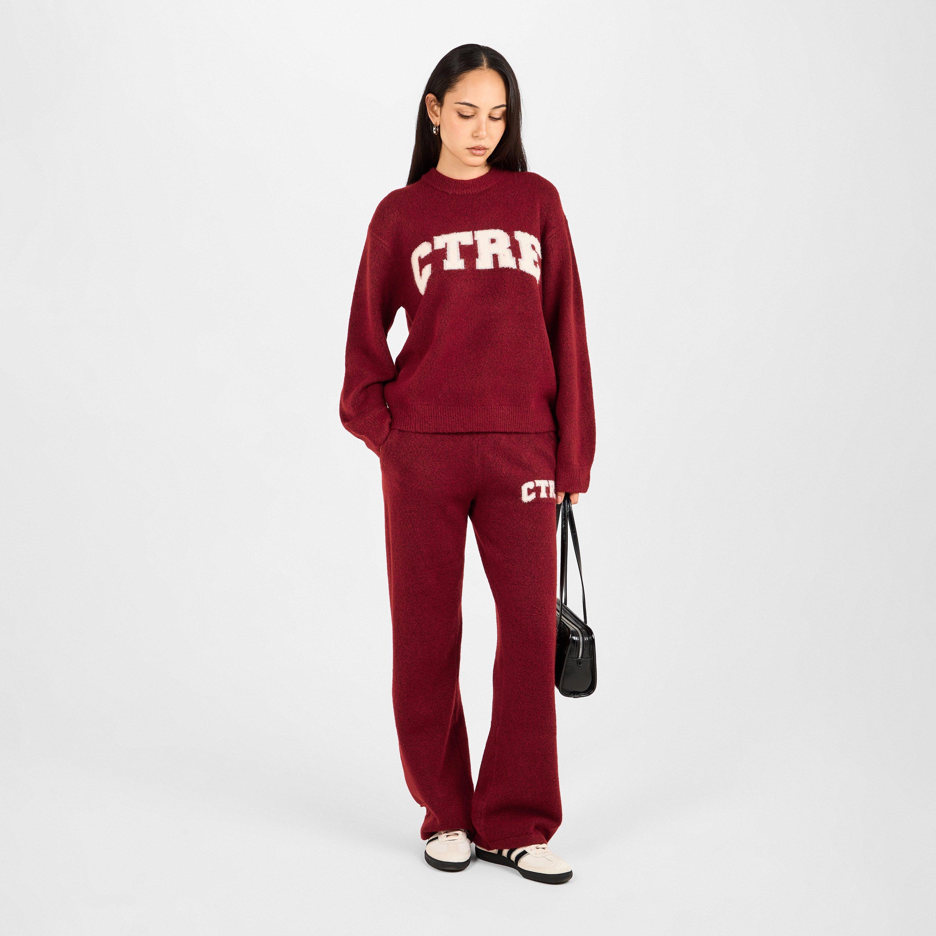 Burgundy - The Couture Club - Womens Knitted Sweatshirt - 6