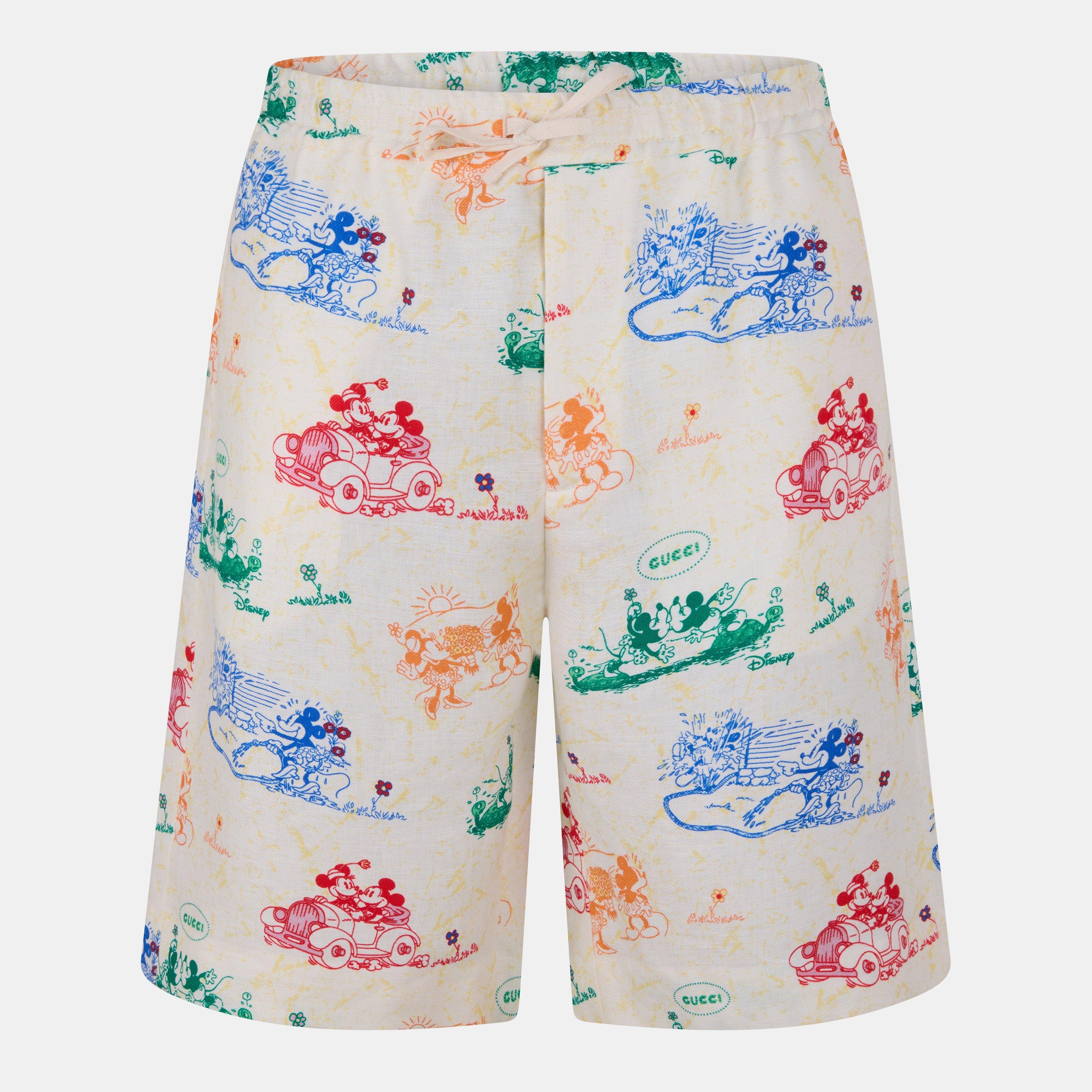 White - Gucci - Men's Lightweight Linen Tailored Fit Chino Shorts - 1