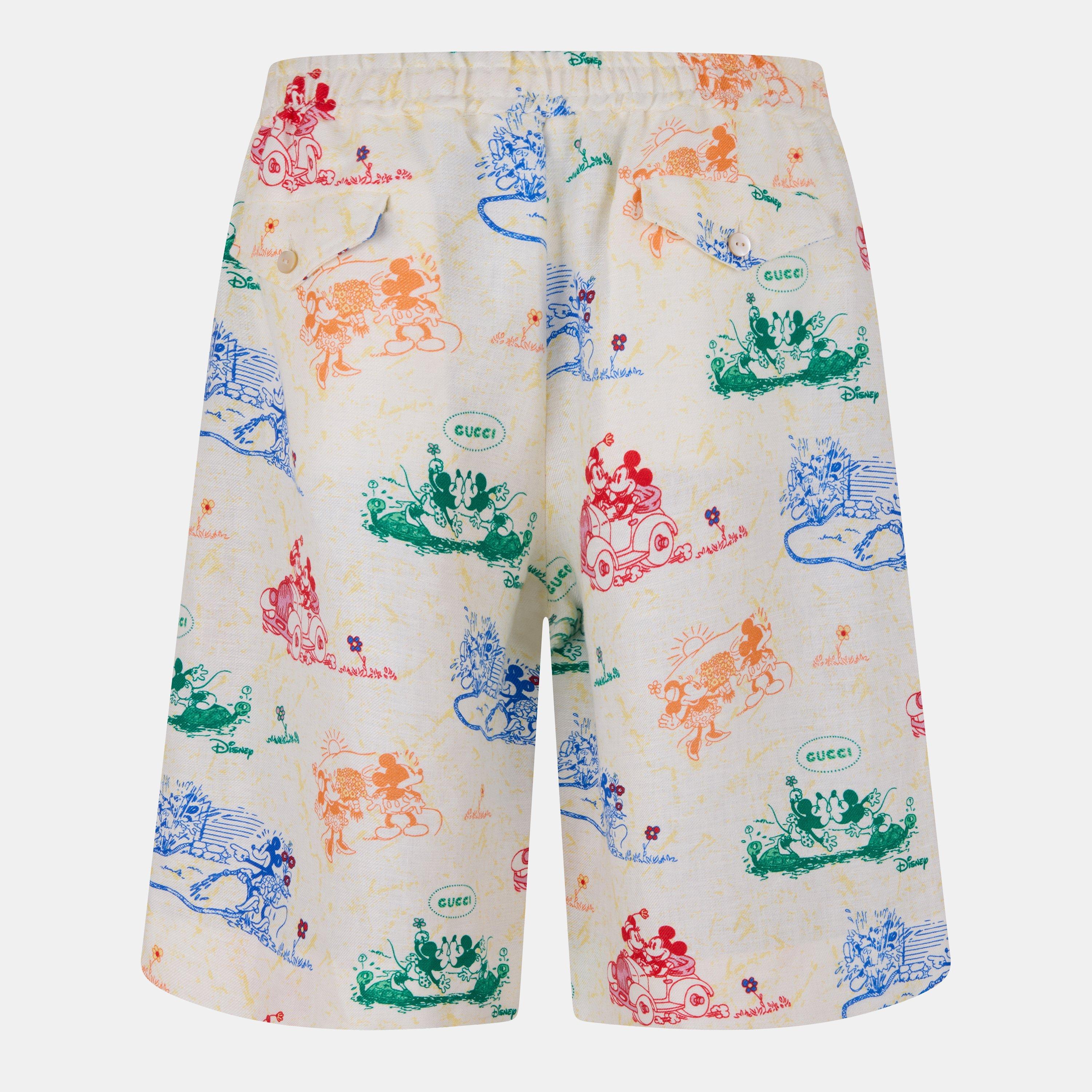 White - Gucci - Men's Lightweight Linen Tailored Fit Chino Shorts - 2