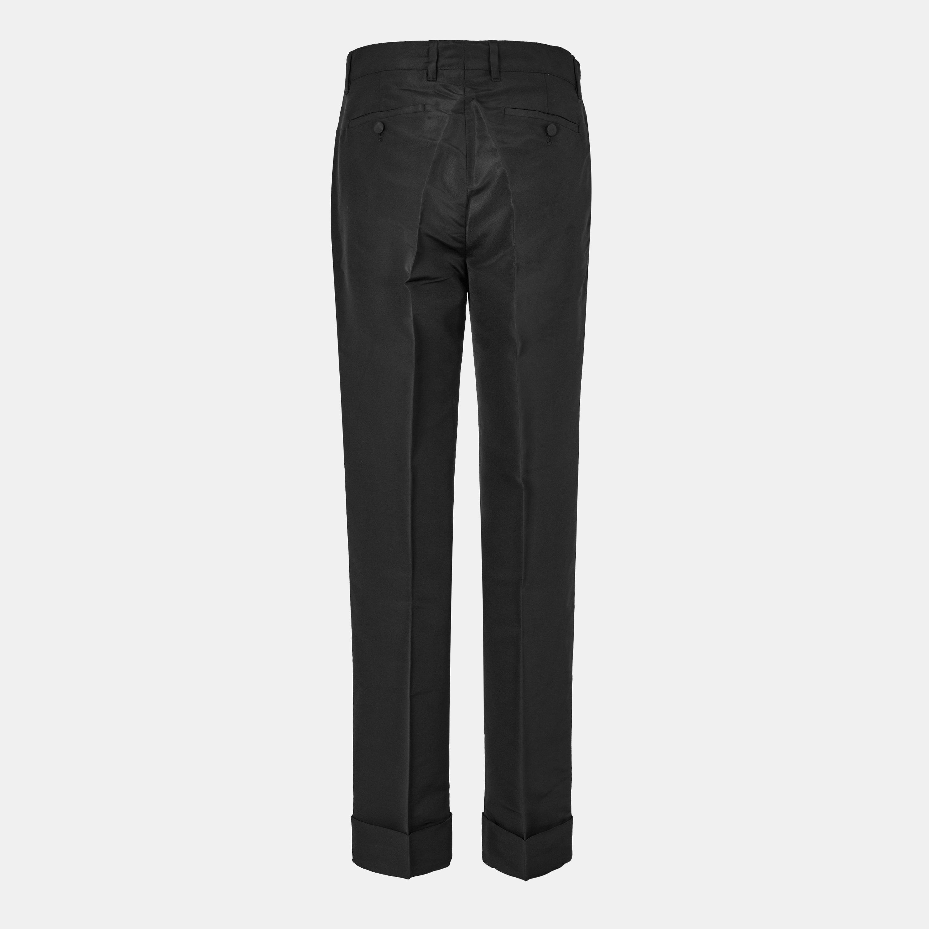 Black - Gucci - Women's Stretch Metal Detail Tailored Trousers - 2