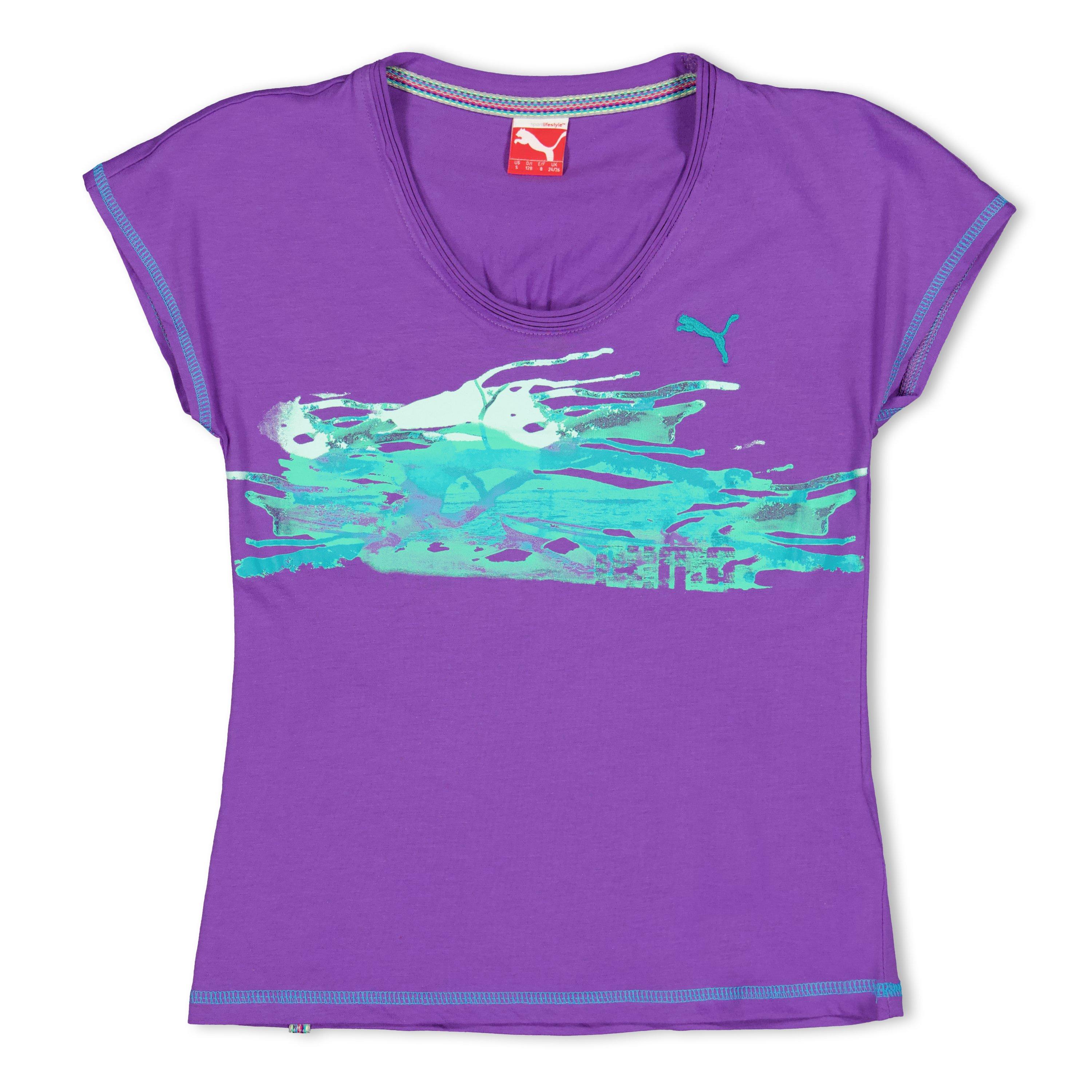 Puma  Girls Wave Tee Infants - Purple - 5-6 Yrs