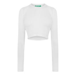 United Colors of Benetton UnitedColors Knitted Long Sleeve Crop Top