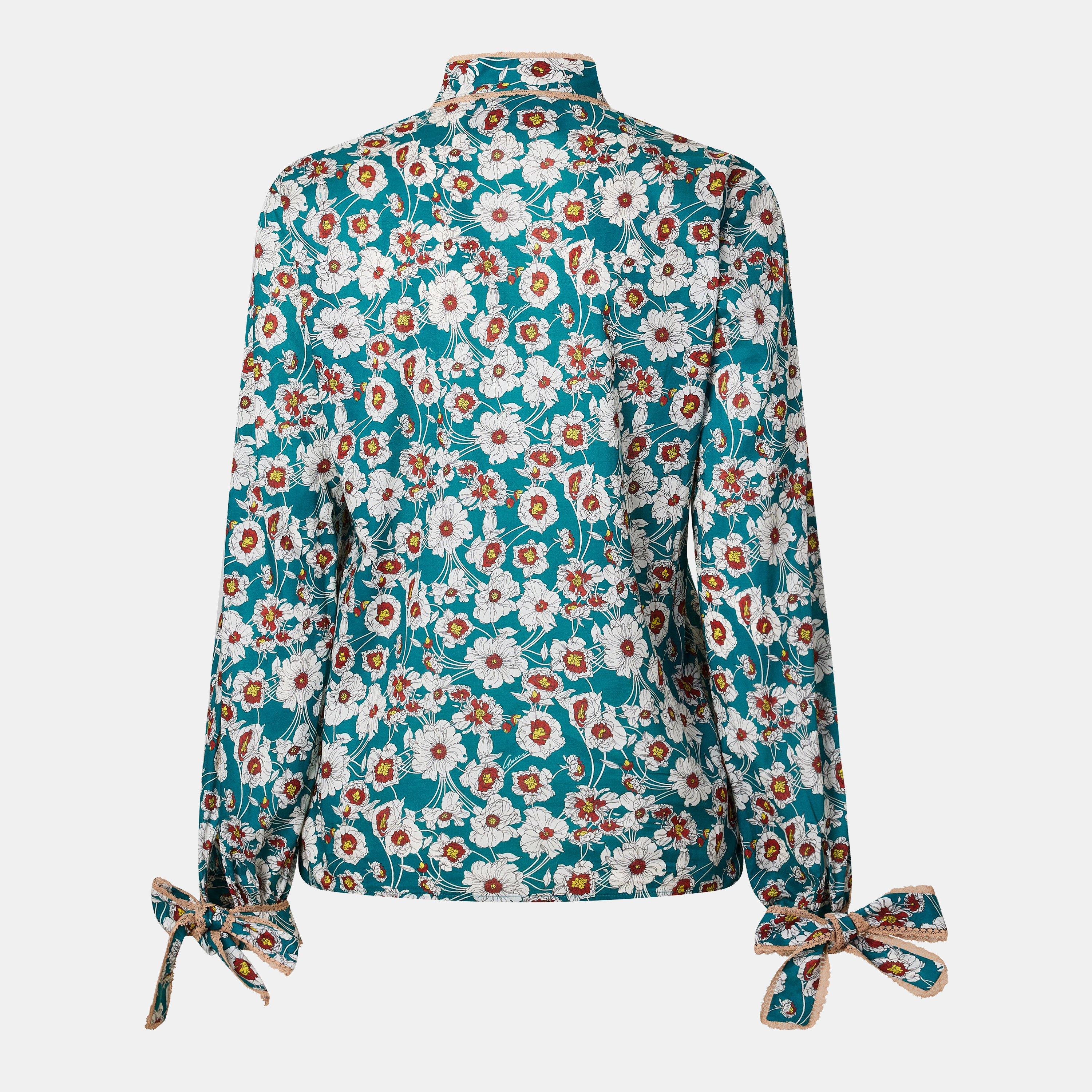 Ptrl Bl/Ivry/Mc - Gucci - Women's Patterned Long Sleeve Tailored Fit Shirt - 2