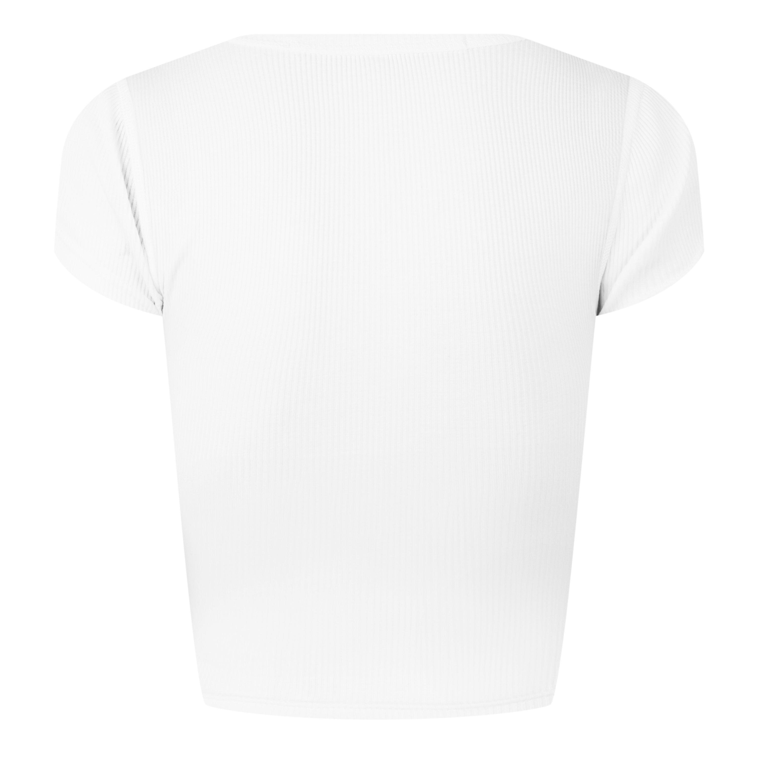 White - Alexander Wang - Women's Crystal Logo Crop Tops - 6
