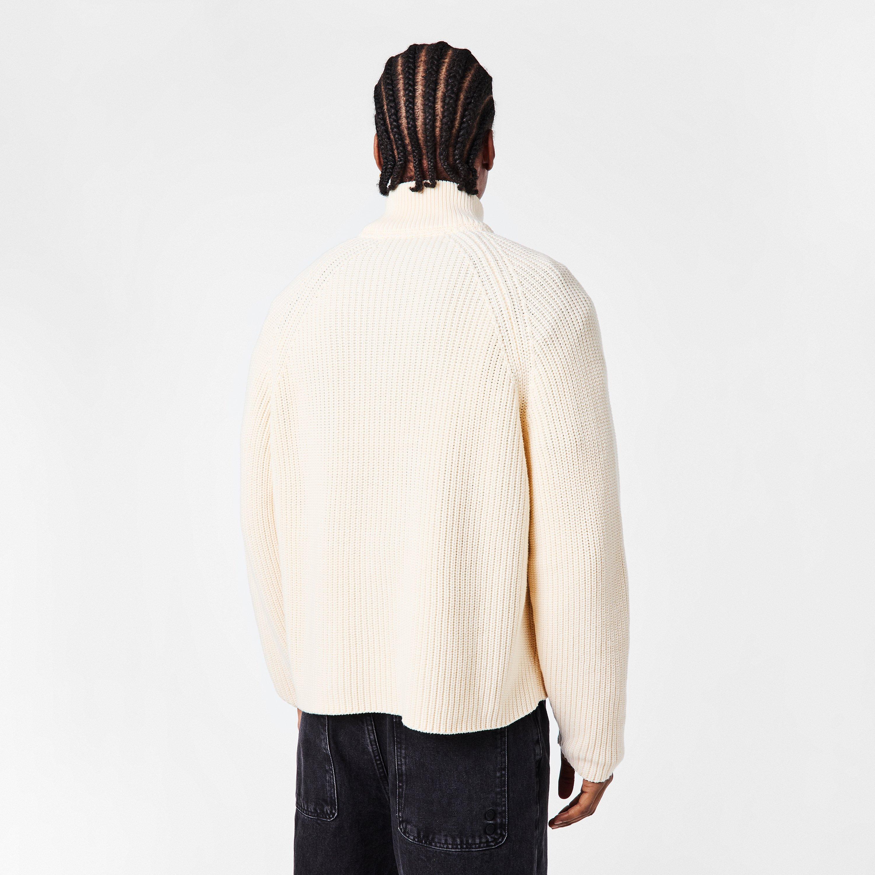 Ecru - about:blank - Mens Funnel Quarter Zip - 4