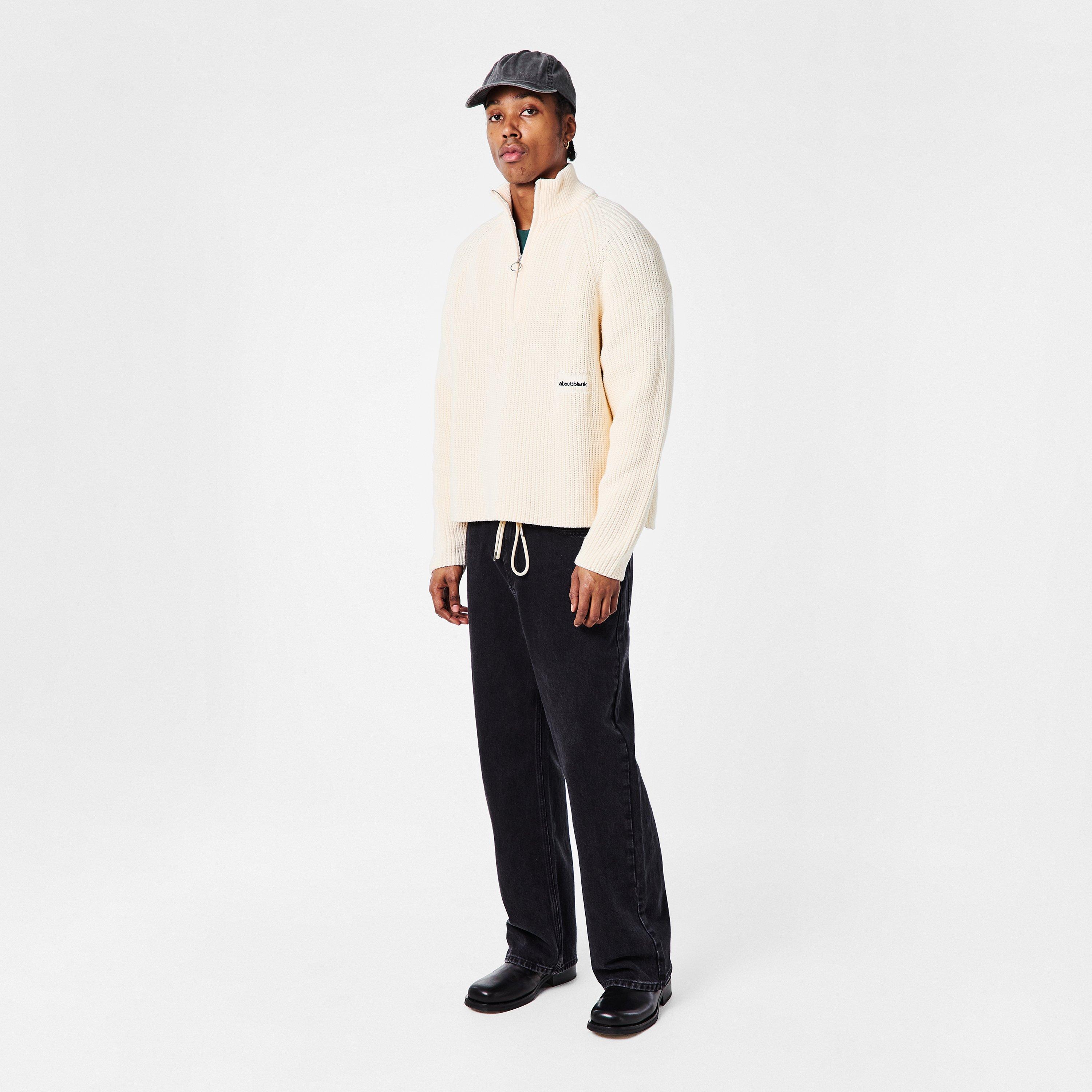 Ecru - about:blank - Mens Funnel Quarter Zip - 6
