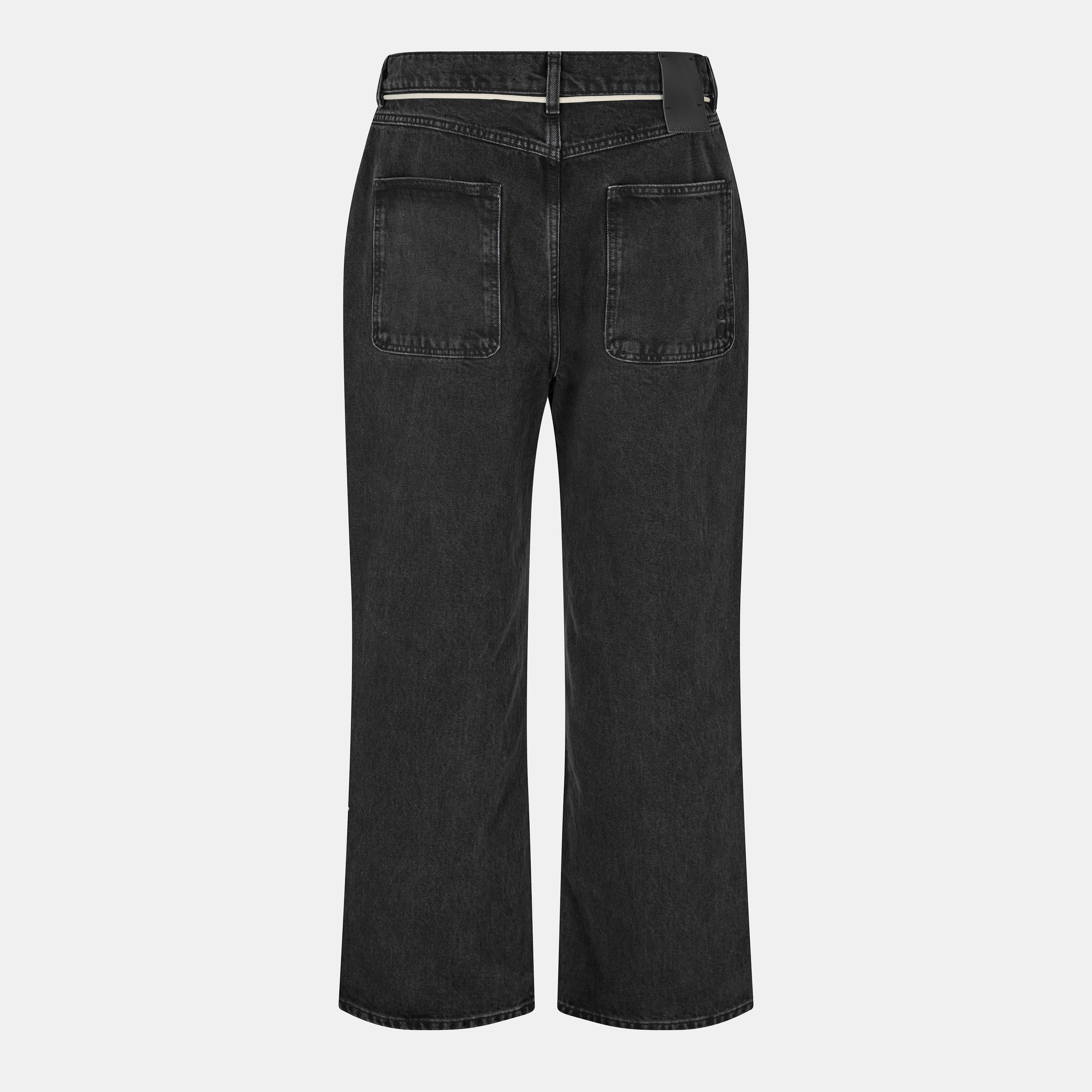 Black - about:blank - Men's Relaxed Fit Cotton Wide Leg Jeans - 2