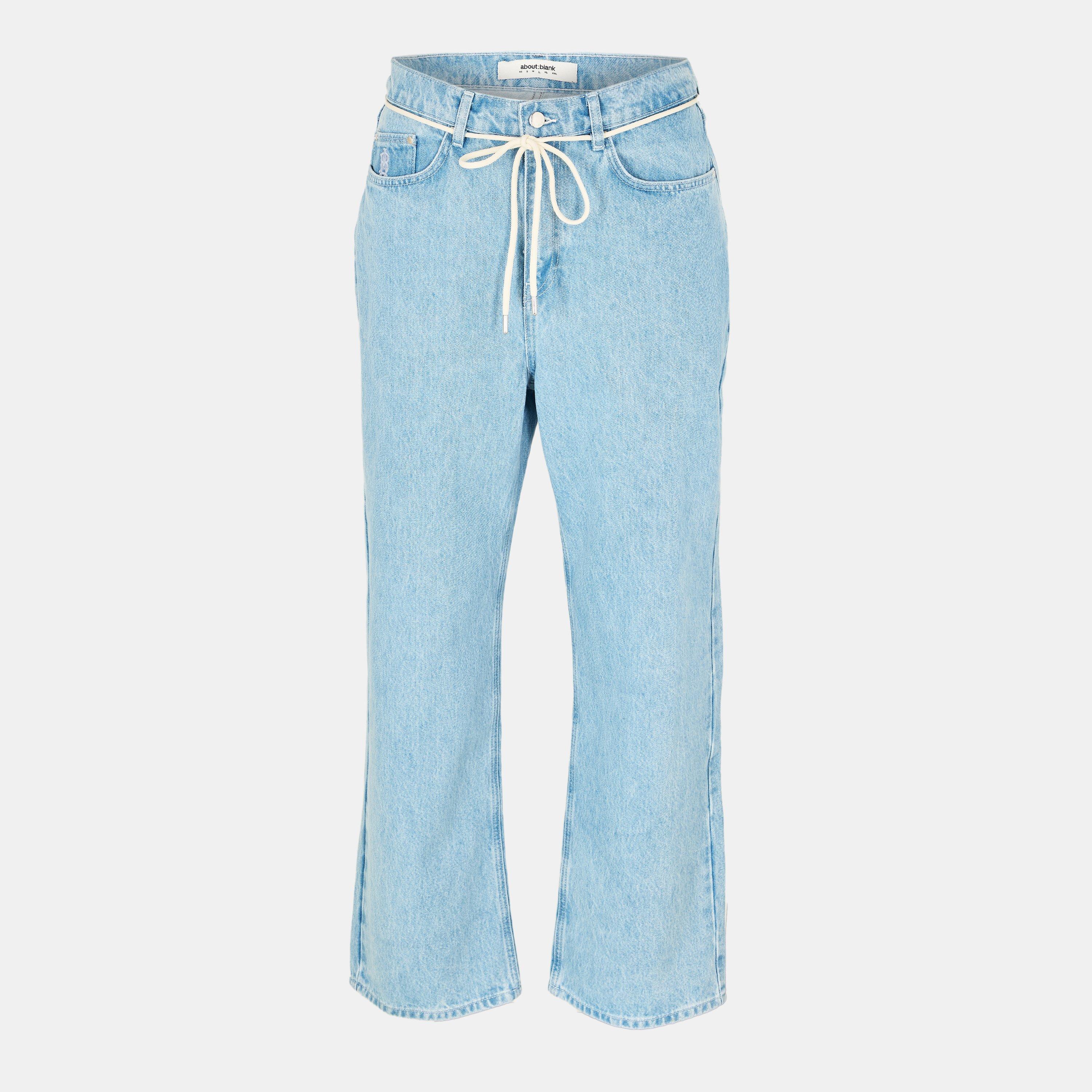 about:blank Men's Relaxed Fit Cotton Wide Leg Jeans