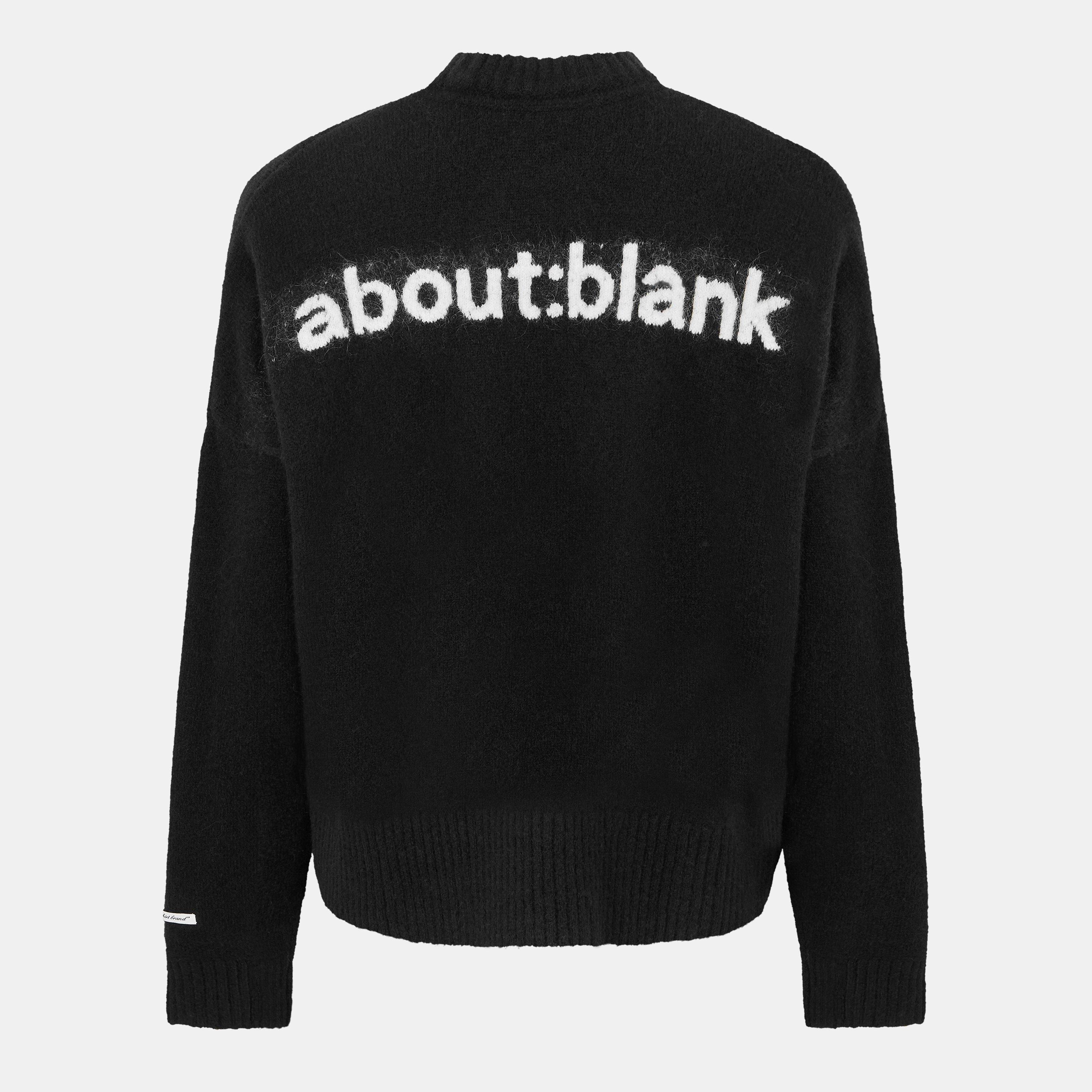 Black/Ecru - about:blank - Men's Mohair Long Sleeve Crew Neck Jumper - 2