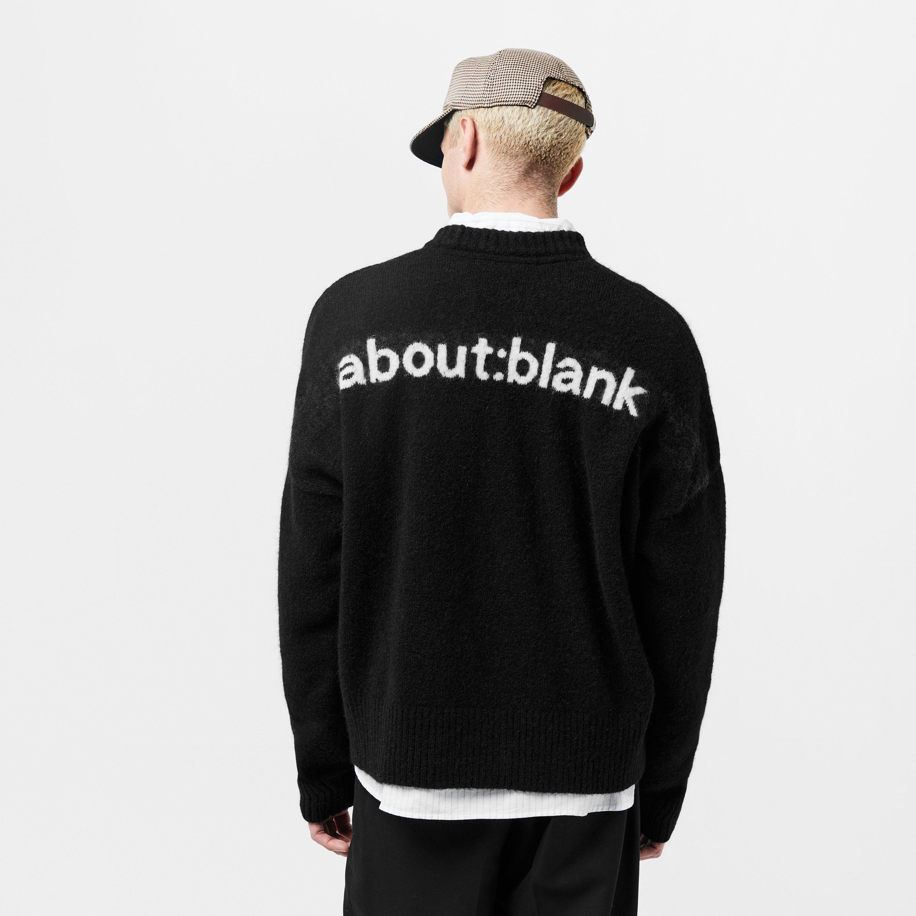 Black/Ecru - about:blank - Men's Mohair Long Sleeve Crew Neck Jumper - 4