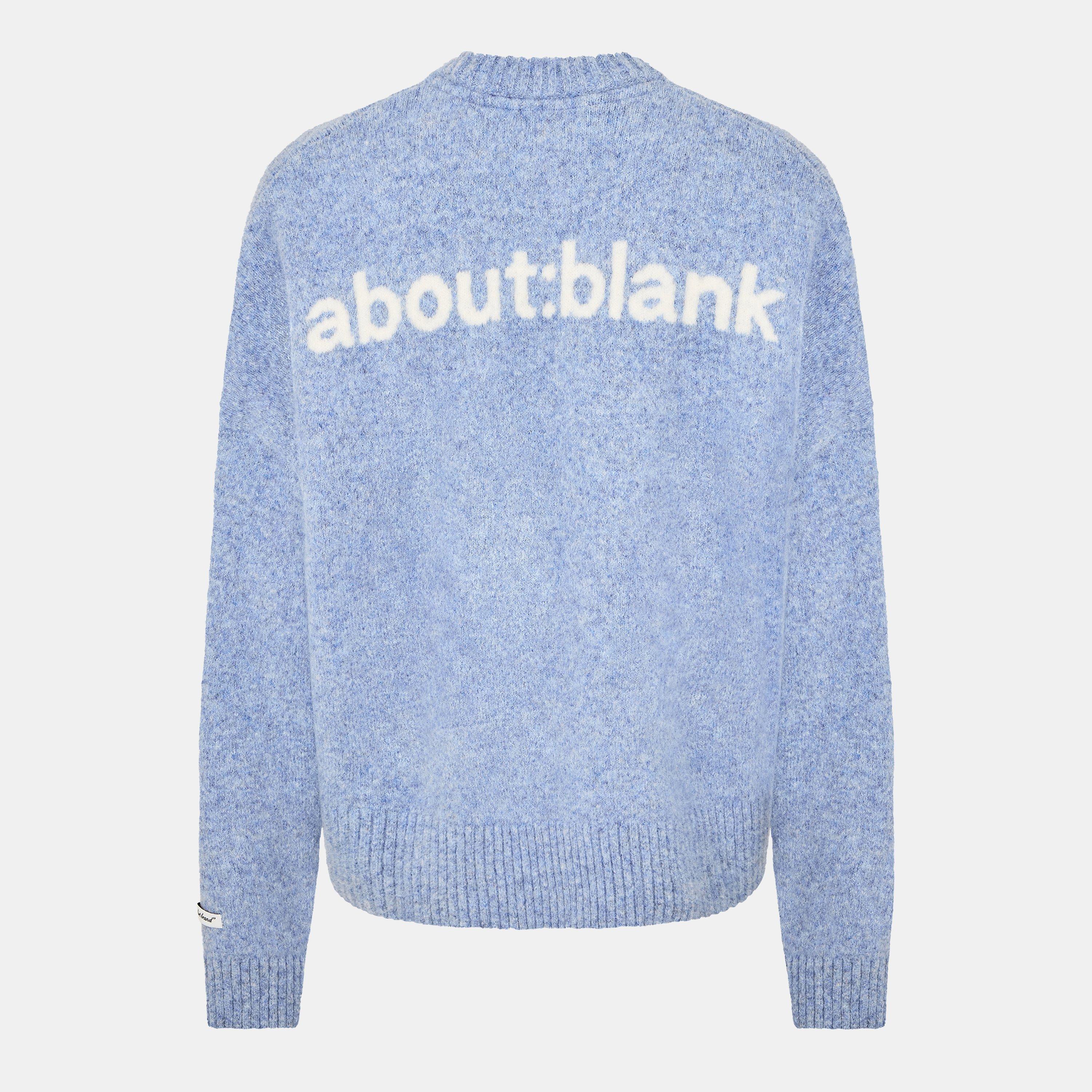 Blue/Ecru - about:blank - Men's Mohair Long Sleeve Crew Neck Jumper - 2