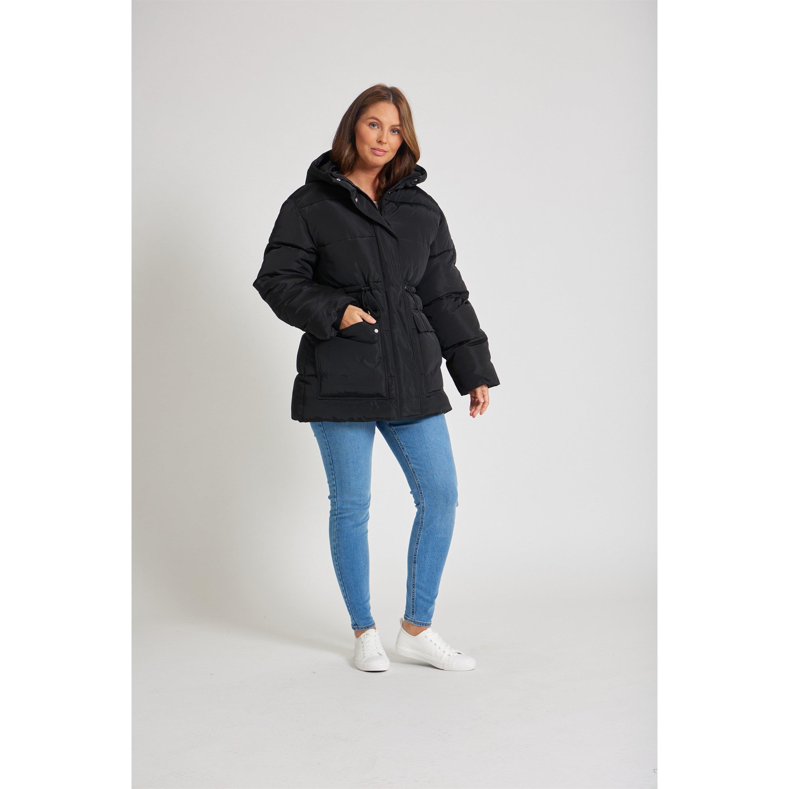 BLACK - Be You - Drawstring Short Padded Coat - 6