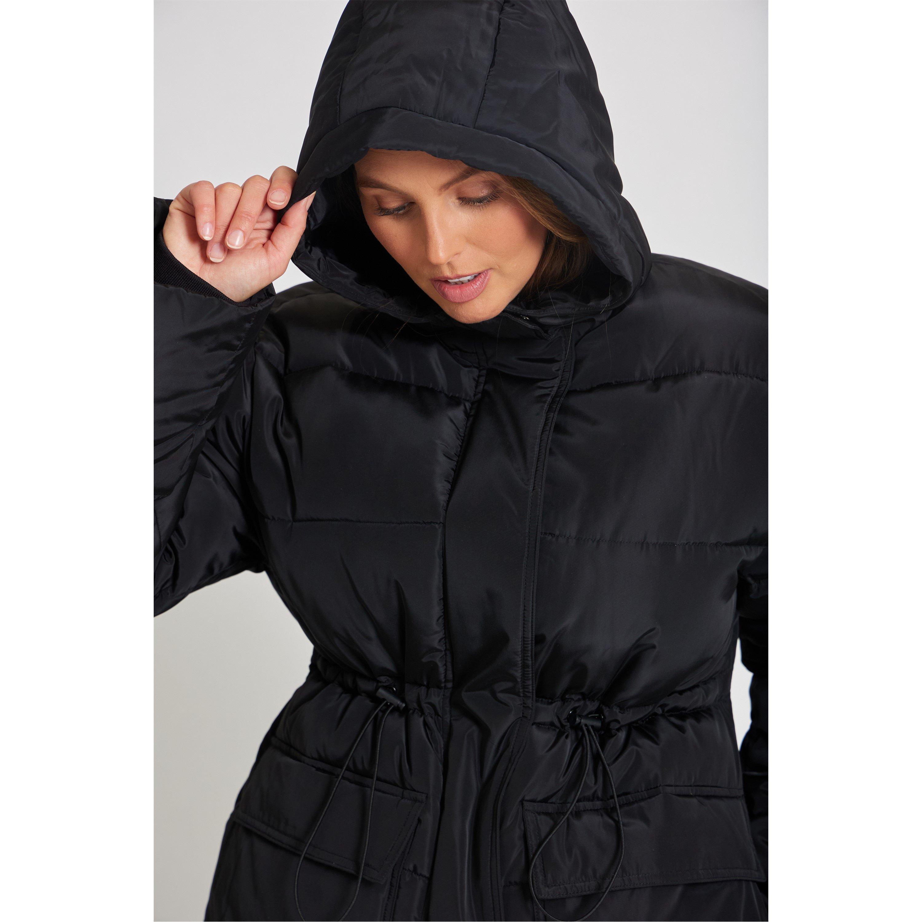 BLACK - Be You - Drawstring Short Padded Coat - 4