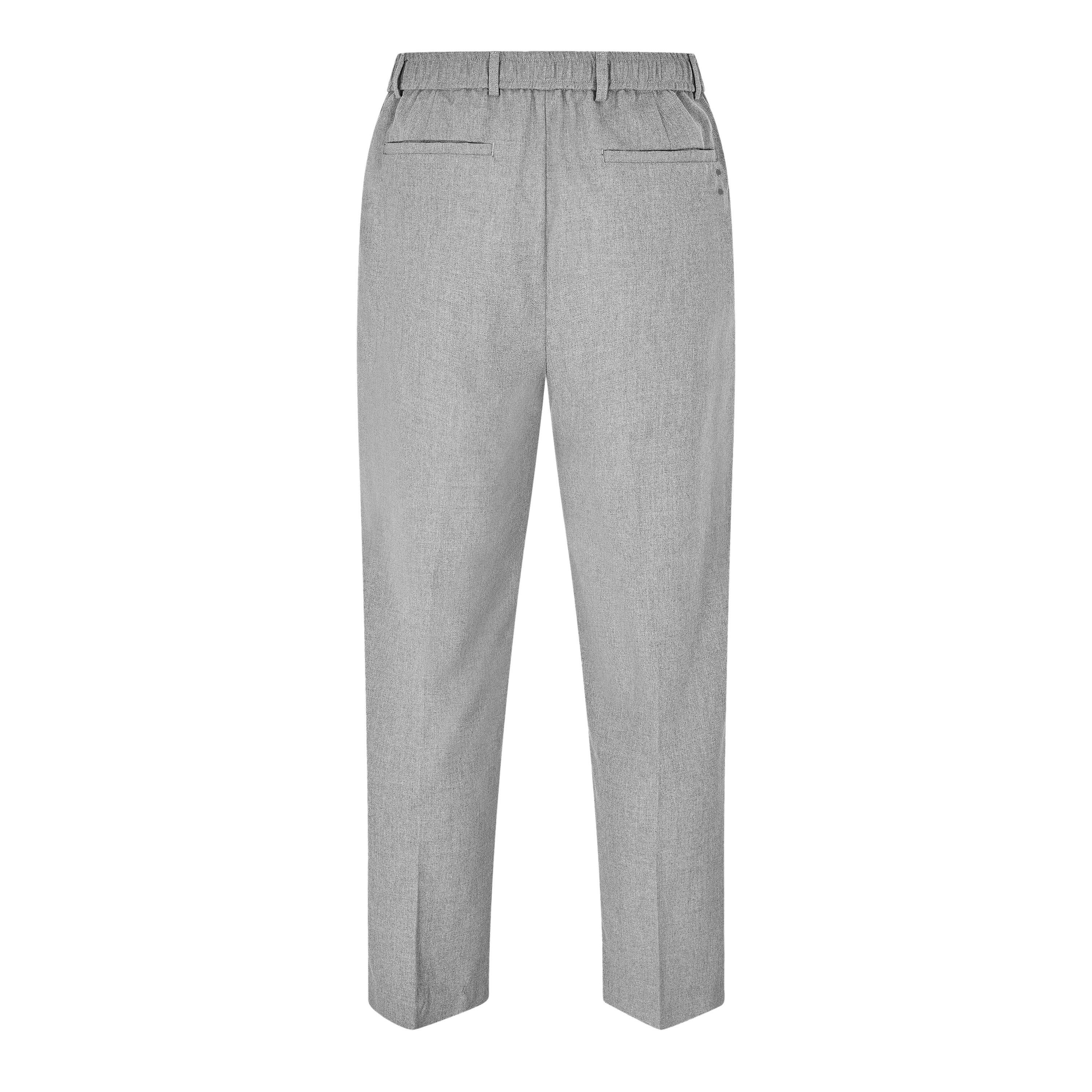 Light Grey - about:blank - Men's Everyday Wide Leg Pleated Trousers - 2
