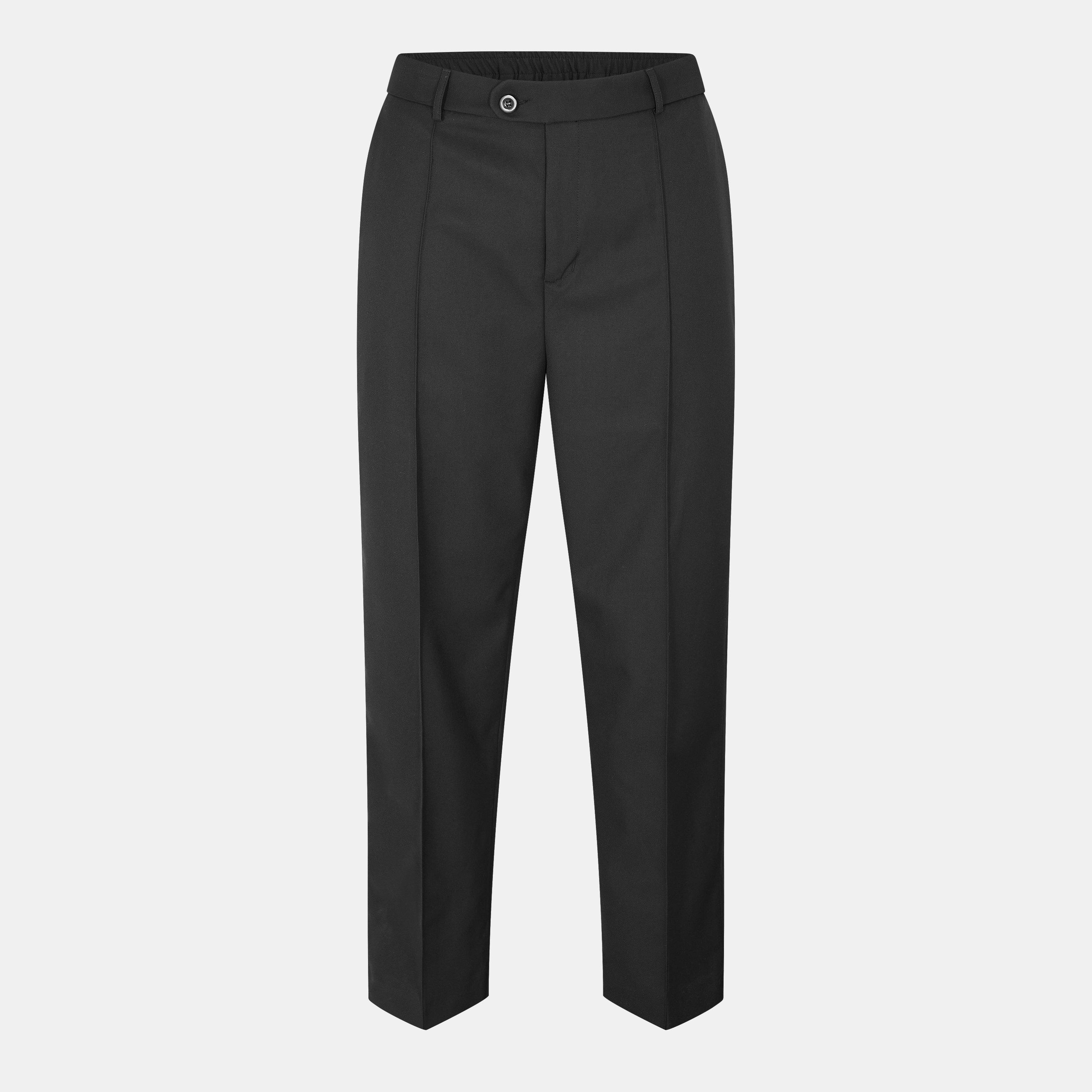 Black - about:blank - Men's Everyday Wide Leg Pleated Trousers - 1