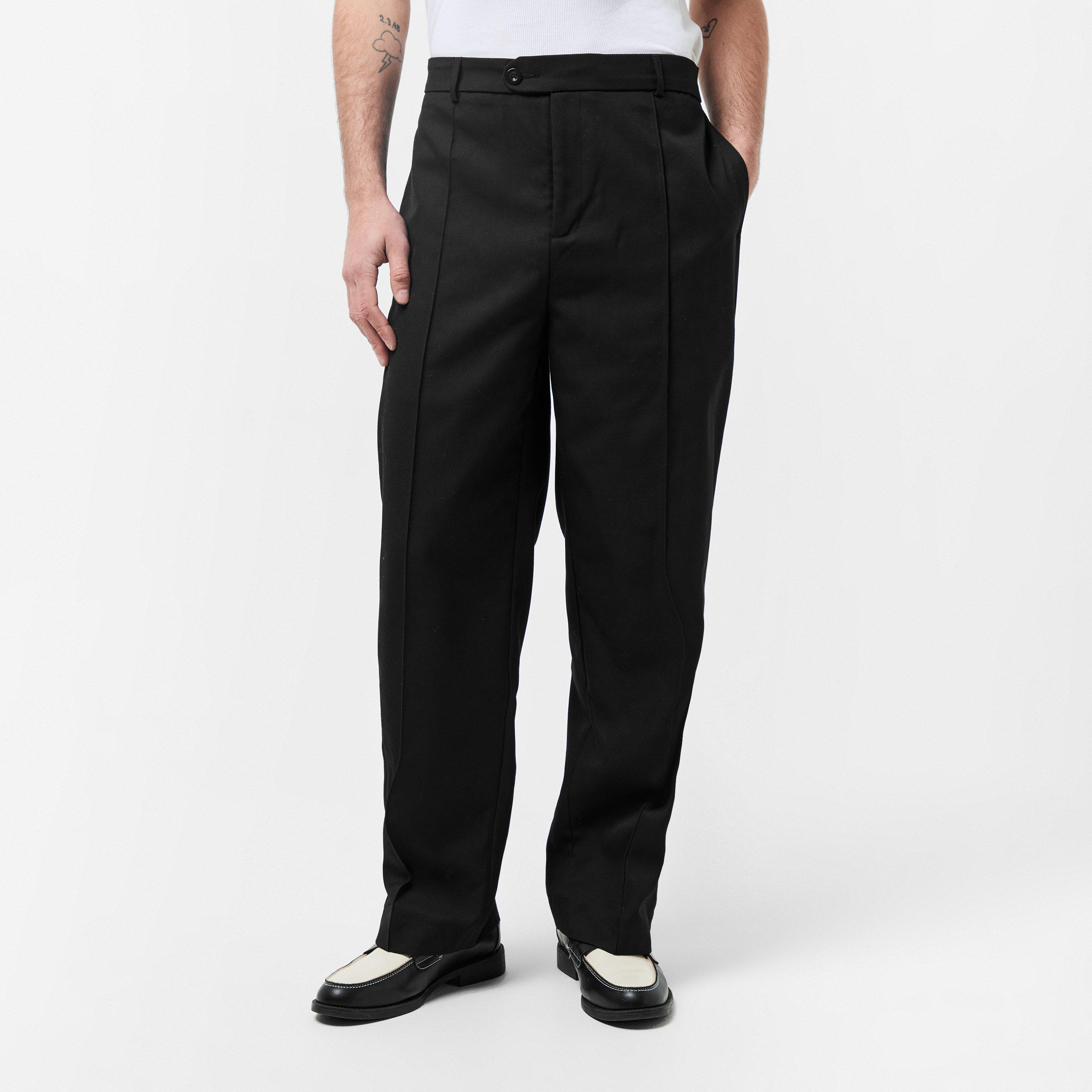 Black - about:blank - Men's Everyday Wide Leg Pleated Trousers - 3