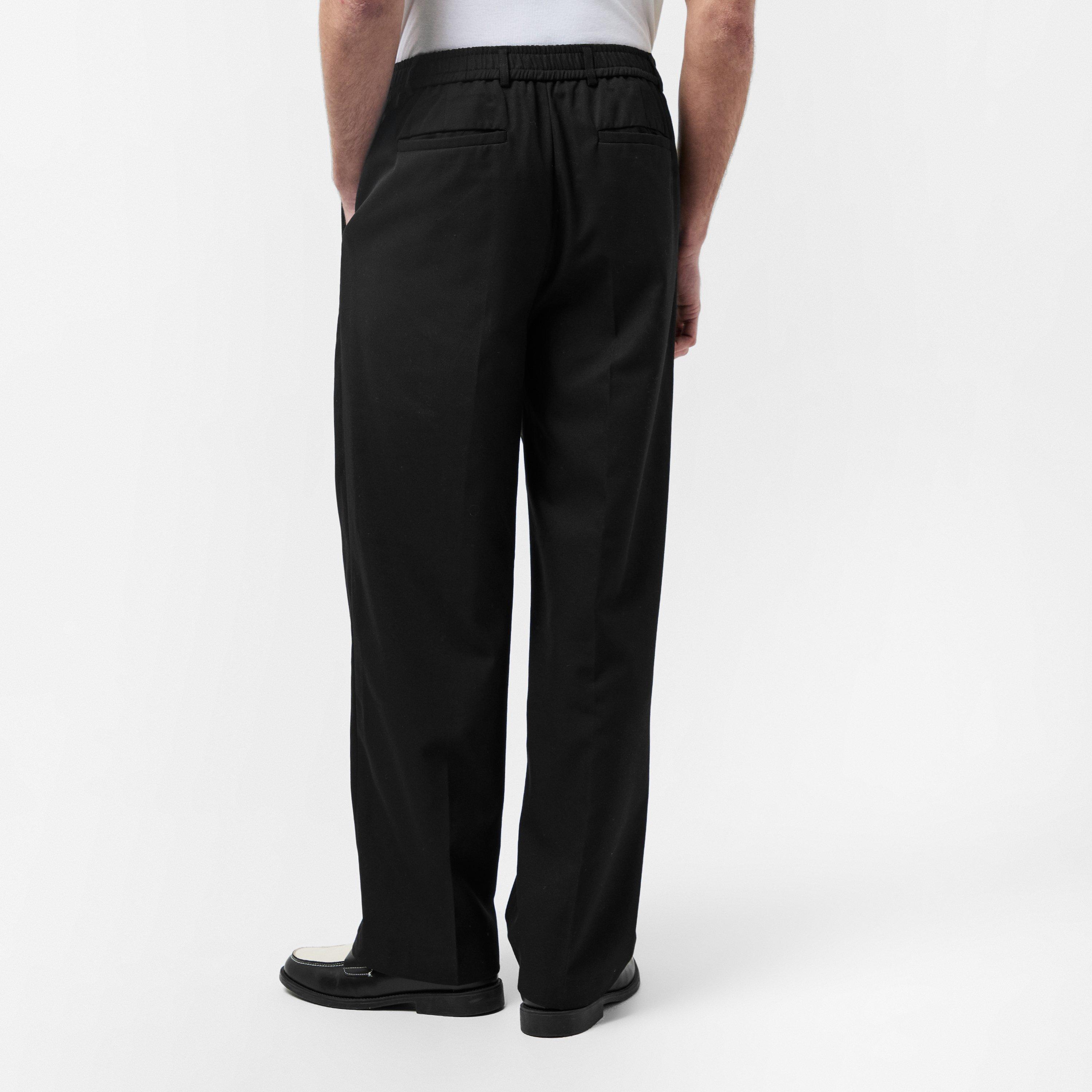 Black - about:blank - Men's Everyday Wide Leg Pleated Trousers - 4