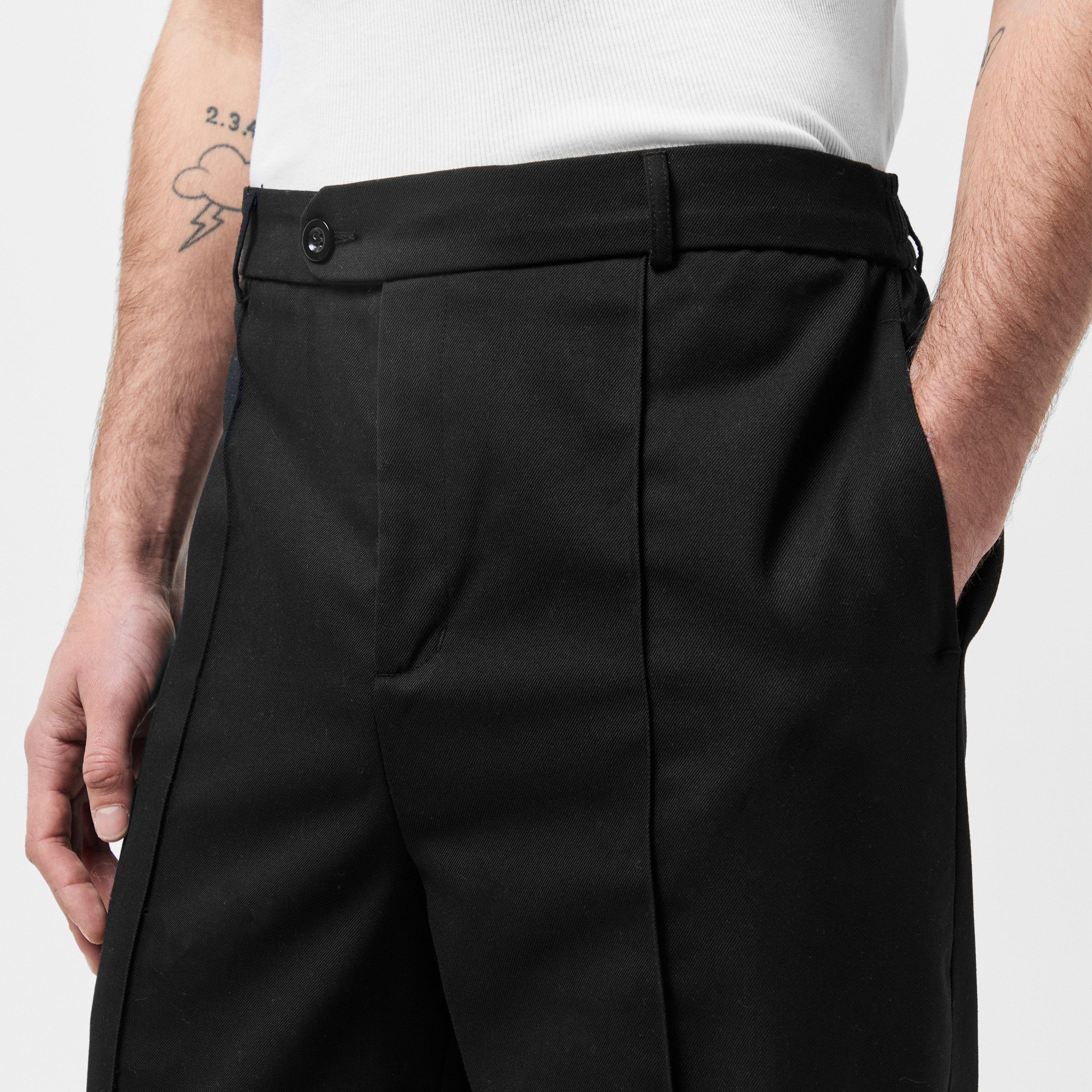 Black - about:blank - Men's Everyday Wide Leg Pleated Trousers - 5