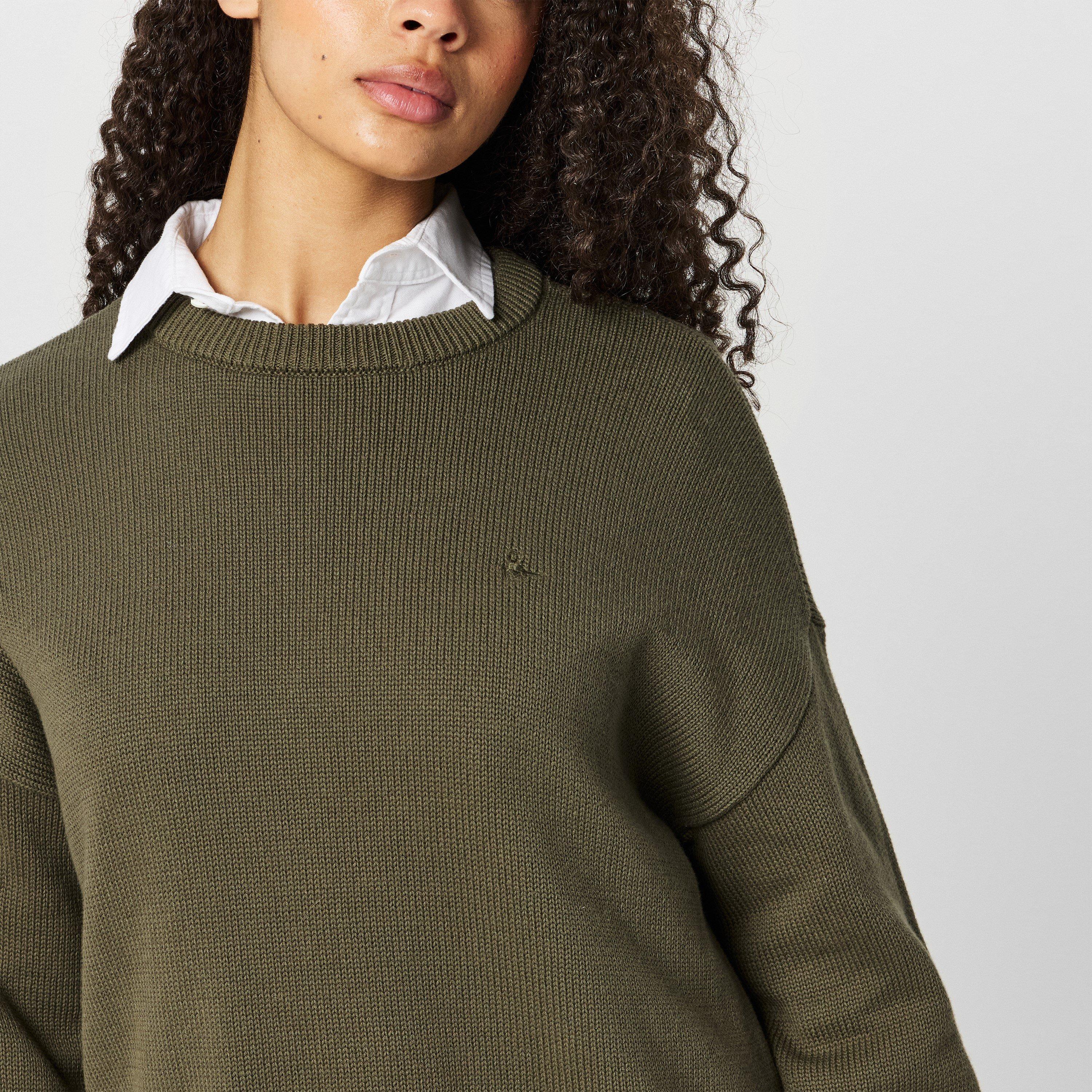 Dark Khaki - Jack Wills - JW Oversized Crew Neck Jumper - 5