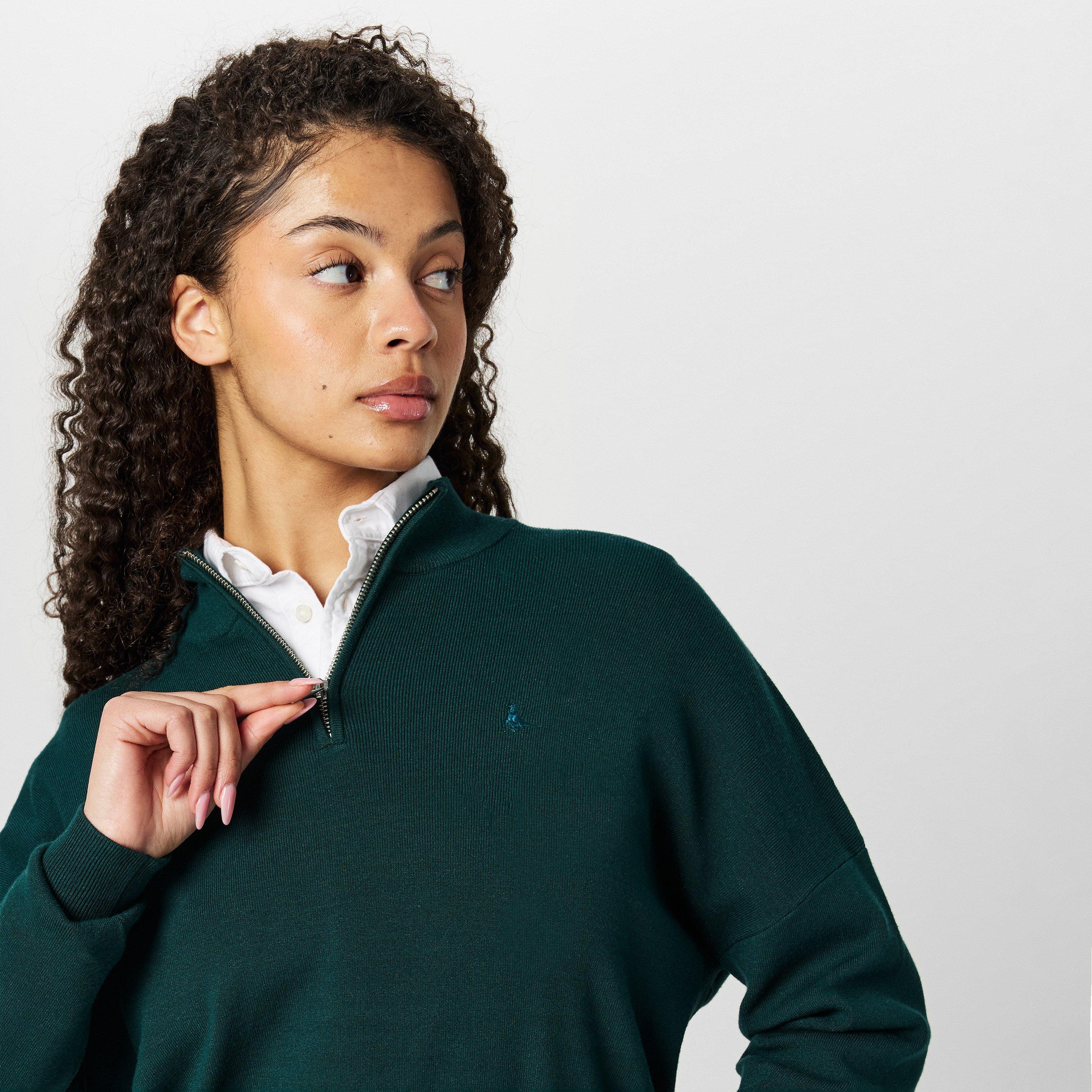 Verde Escuro - Jack Wills - quarter Zip Knitted Top - 5