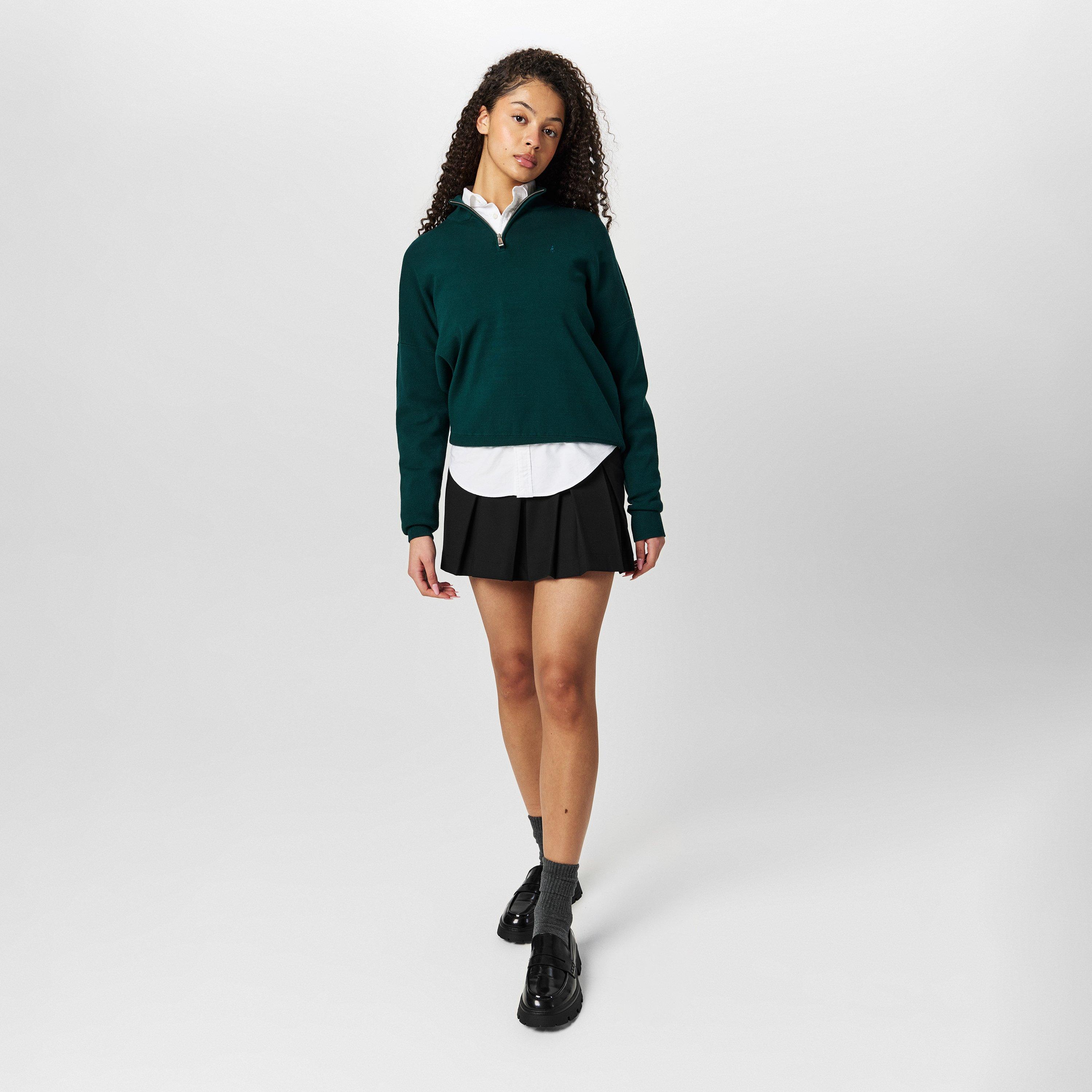 Verde Escuro - Jack Wills - quarter Zip Knitted Top - 6